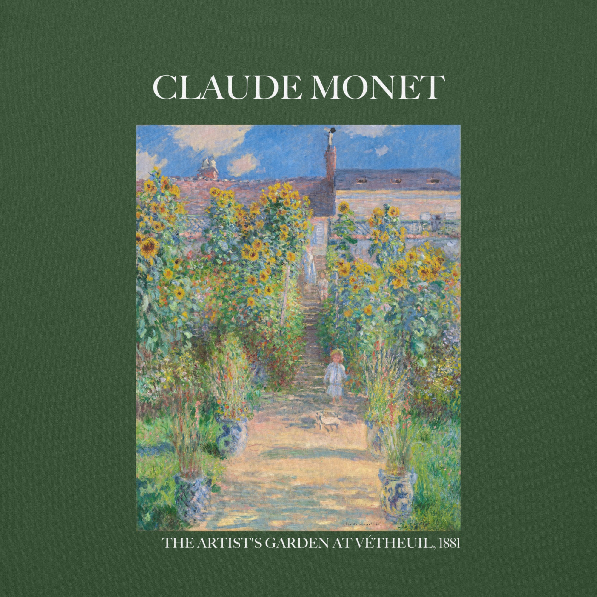 Sweatshirt „Der Garten des Künstlers in Vétheuil“ von Claude Monet, berühmtes Gemälde, Unisex, Premium-Sweatshirt