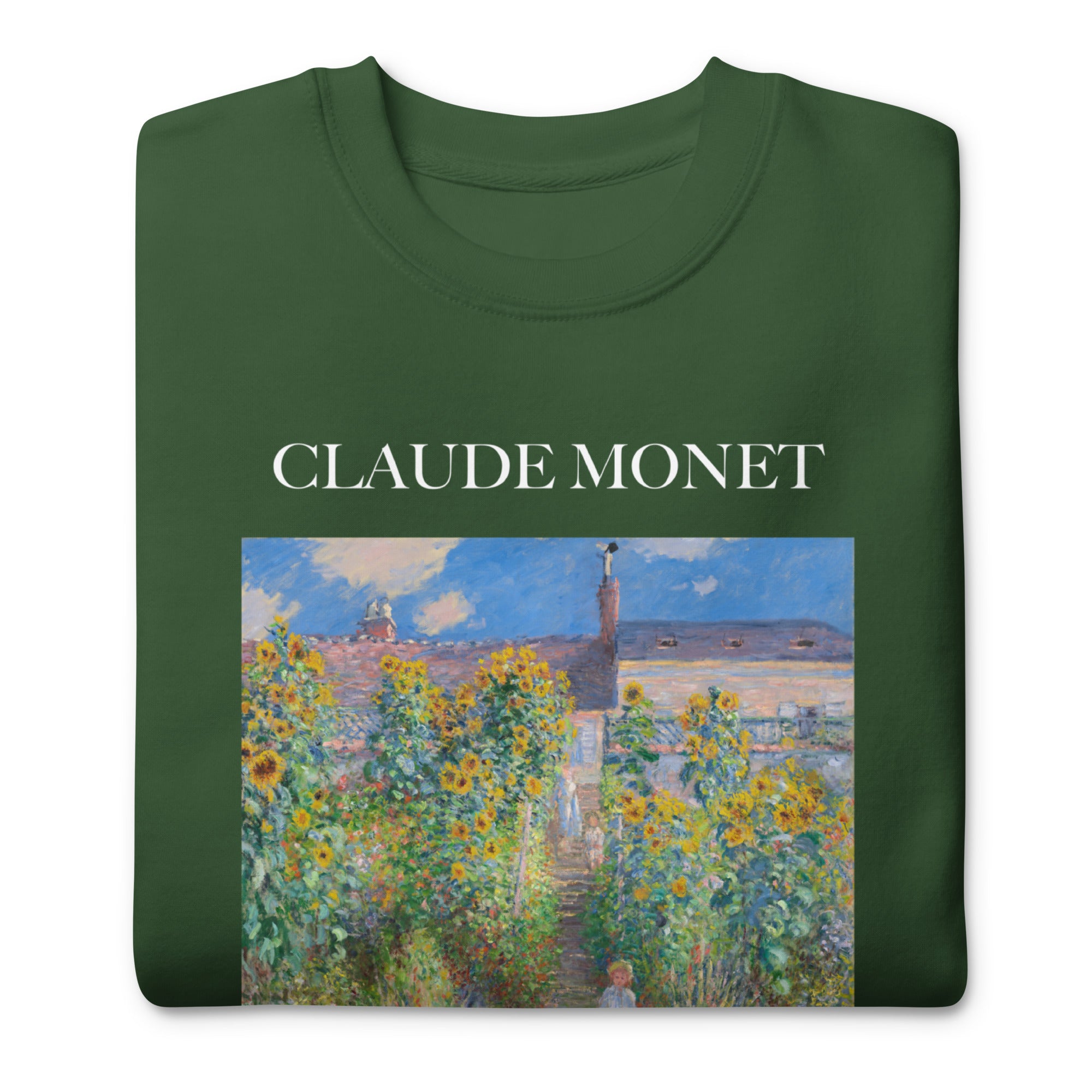 Sweatshirt „Der Garten des Künstlers in Vétheuil“ von Claude Monet, berühmtes Gemälde, Unisex, Premium-Sweatshirt