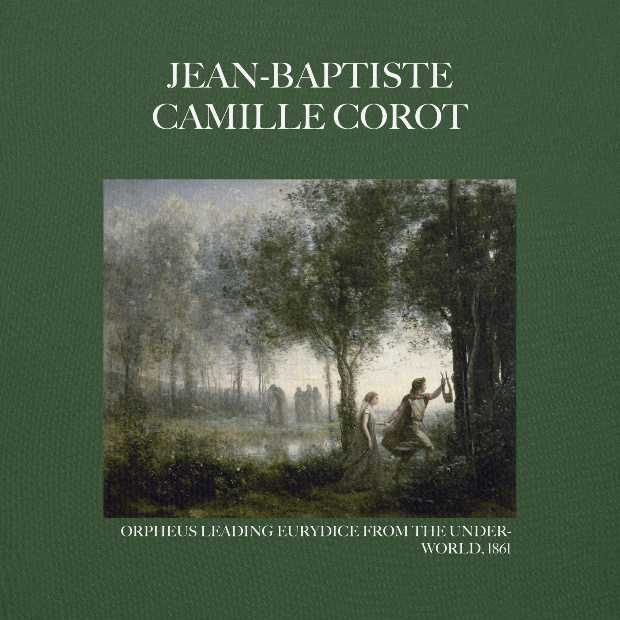 Jean-Baptiste Camille Corot 'Orpheus Leading Eurydice from the Underworld' Famous Painting Sweatshirt | Unisex Premium Sweatshirt