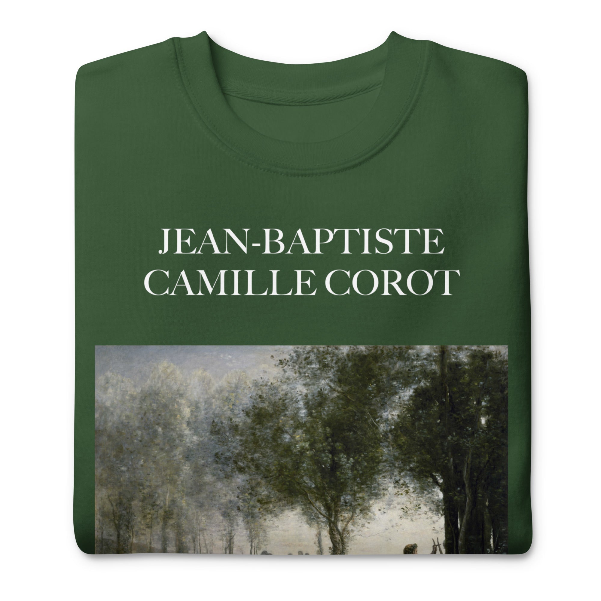 Jean-Baptiste Camille Corot 'Orpheus Leading Eurydice from the Underworld' Famous Painting Sweatshirt | Unisex Premium Sweatshirt