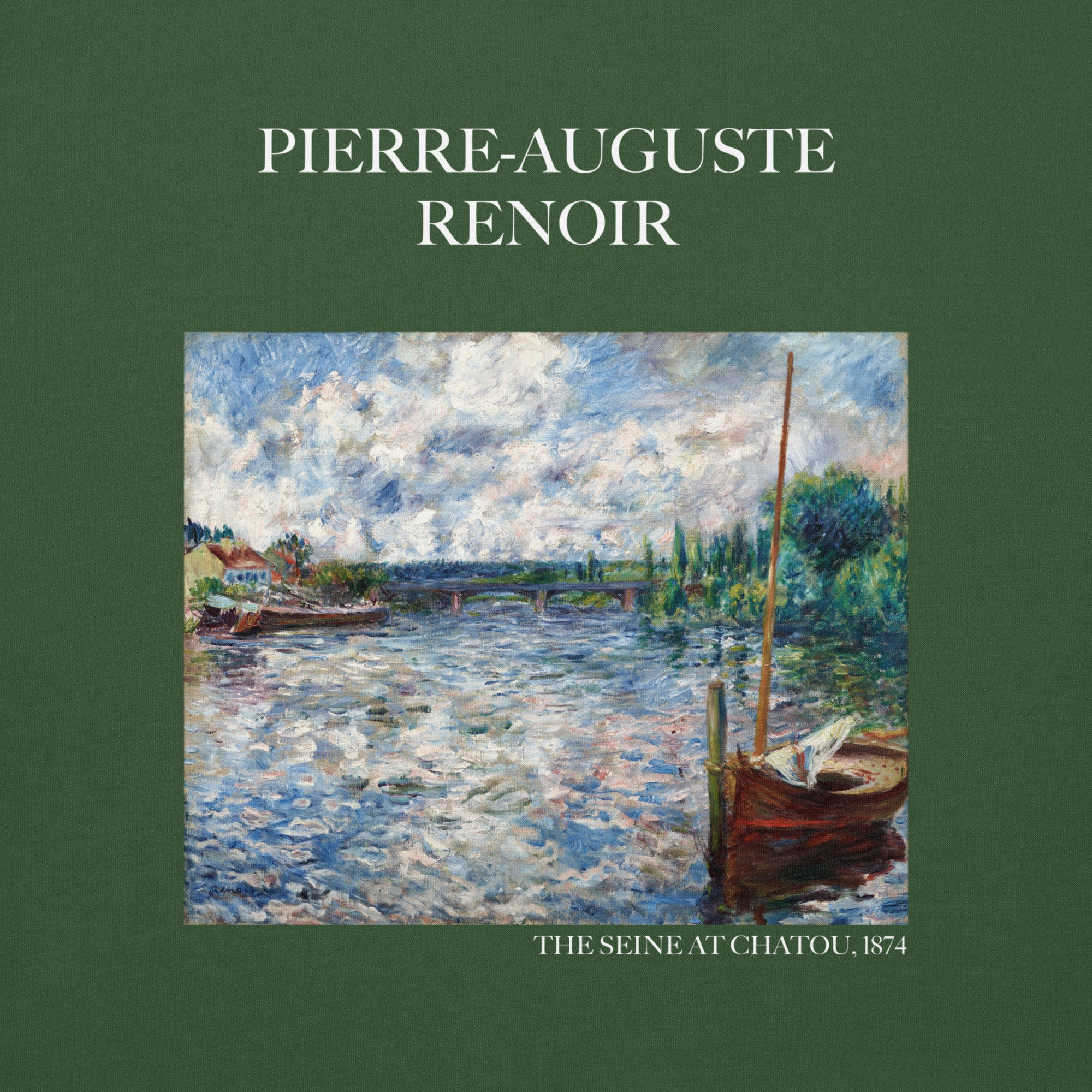 Sweatshirt mit berühmtem Gemälde „Die Seine bei Chatou“ von Pierre-Auguste Renoir | Premium-Sweatshirt für Unisex