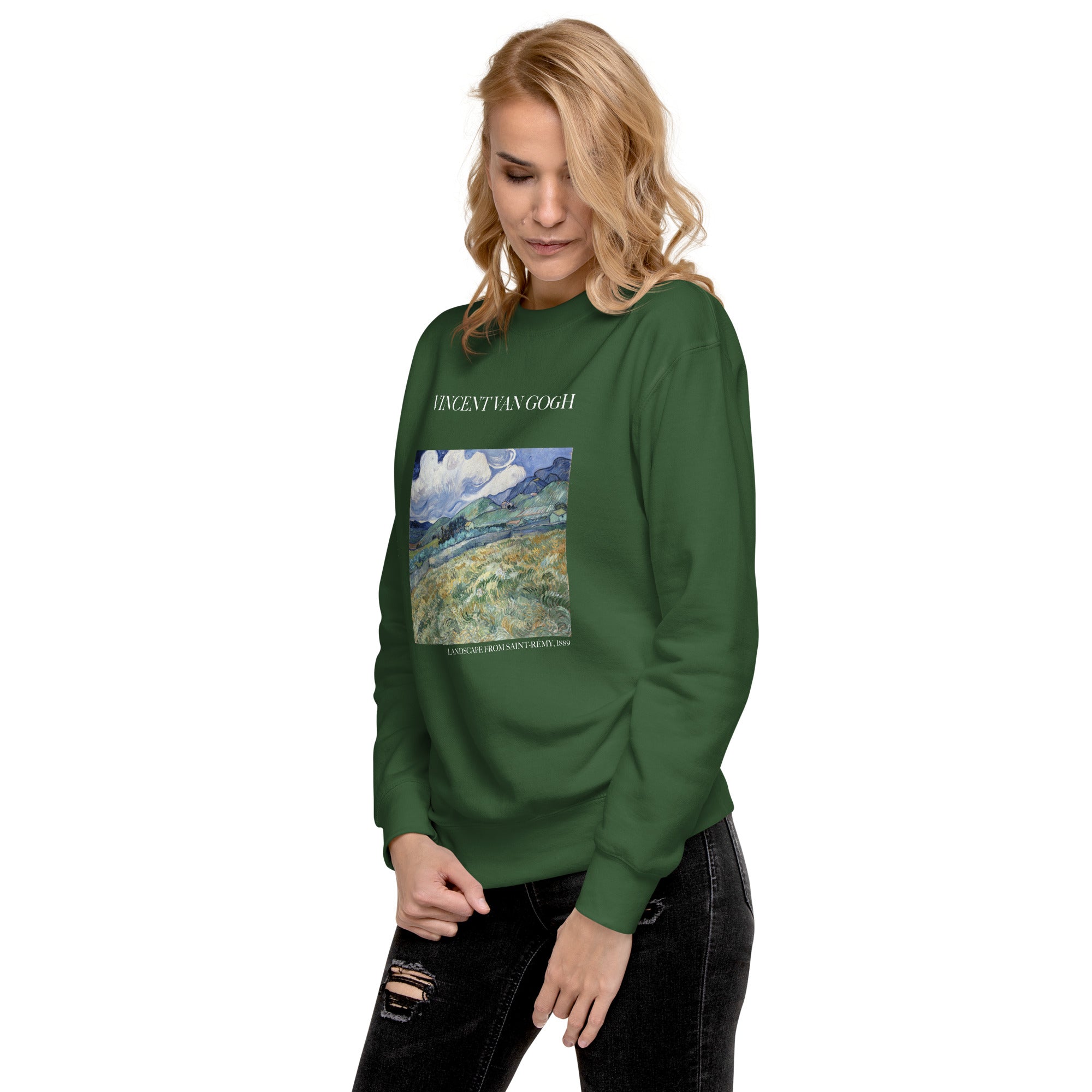 Vincent van Gogh 'Landscape from Saint-Rémy' Famous Painting Sweatshirt | Unisex Premium Sweatshirt