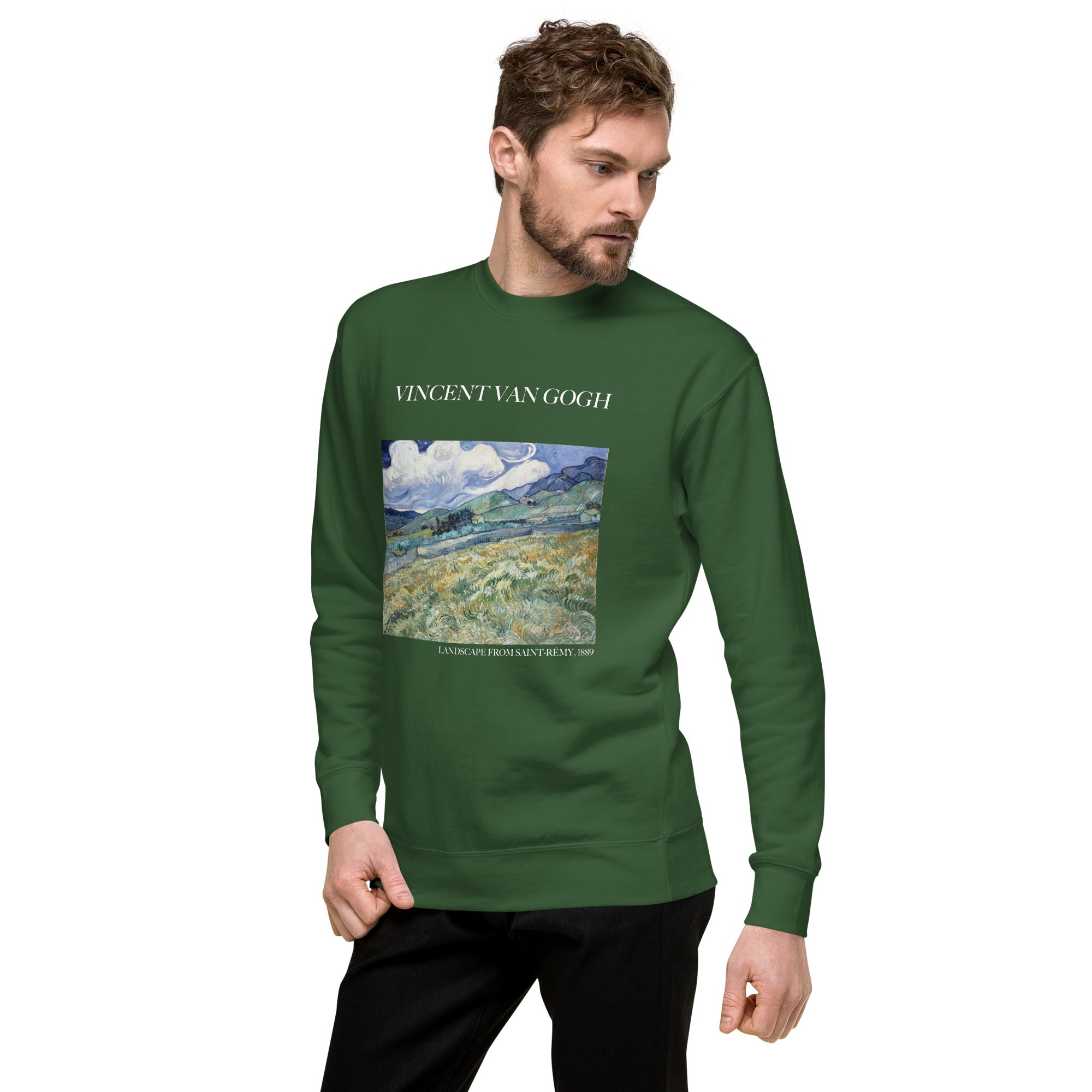 Vincent van Gogh 'Landscape from Saint-Rémy' Famous Painting Sweatshirt | Unisex Premium Sweatshirt