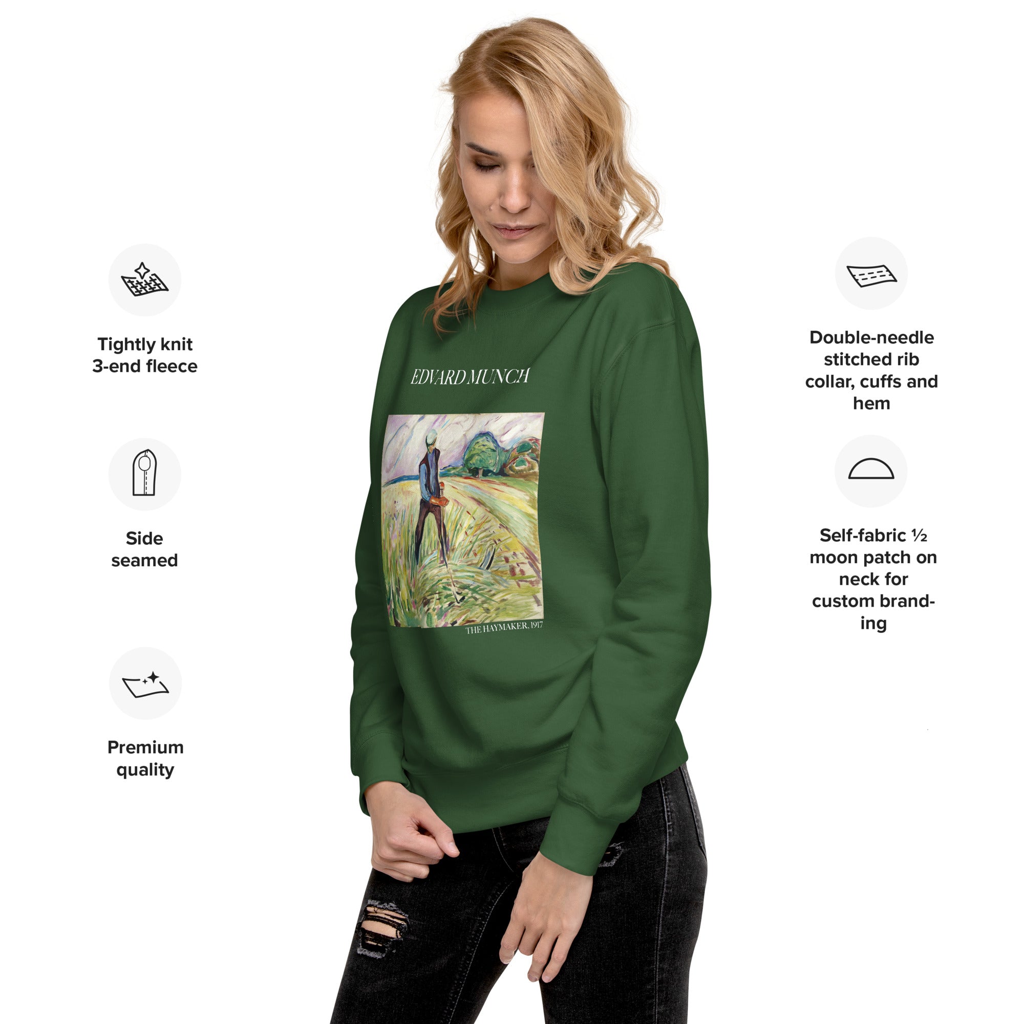 Edvard Munch 'The Haymaker' Famous Painting Sweatshirt | Unisex Premium Sweatshirt