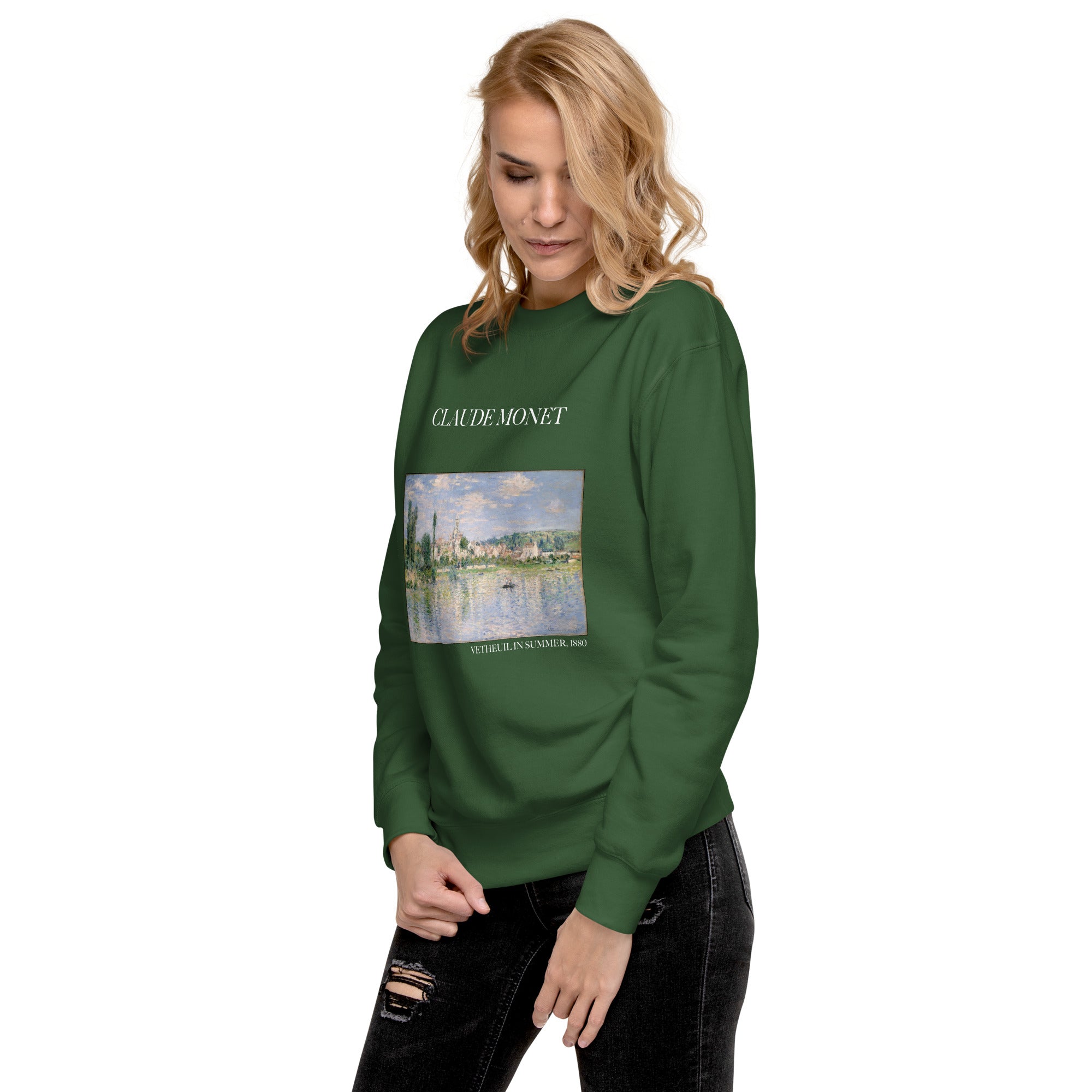 Claude Monet 'Vetheuil in Summer' Famous Painting Sweatshirt | Unisex Premium Sweatshirt