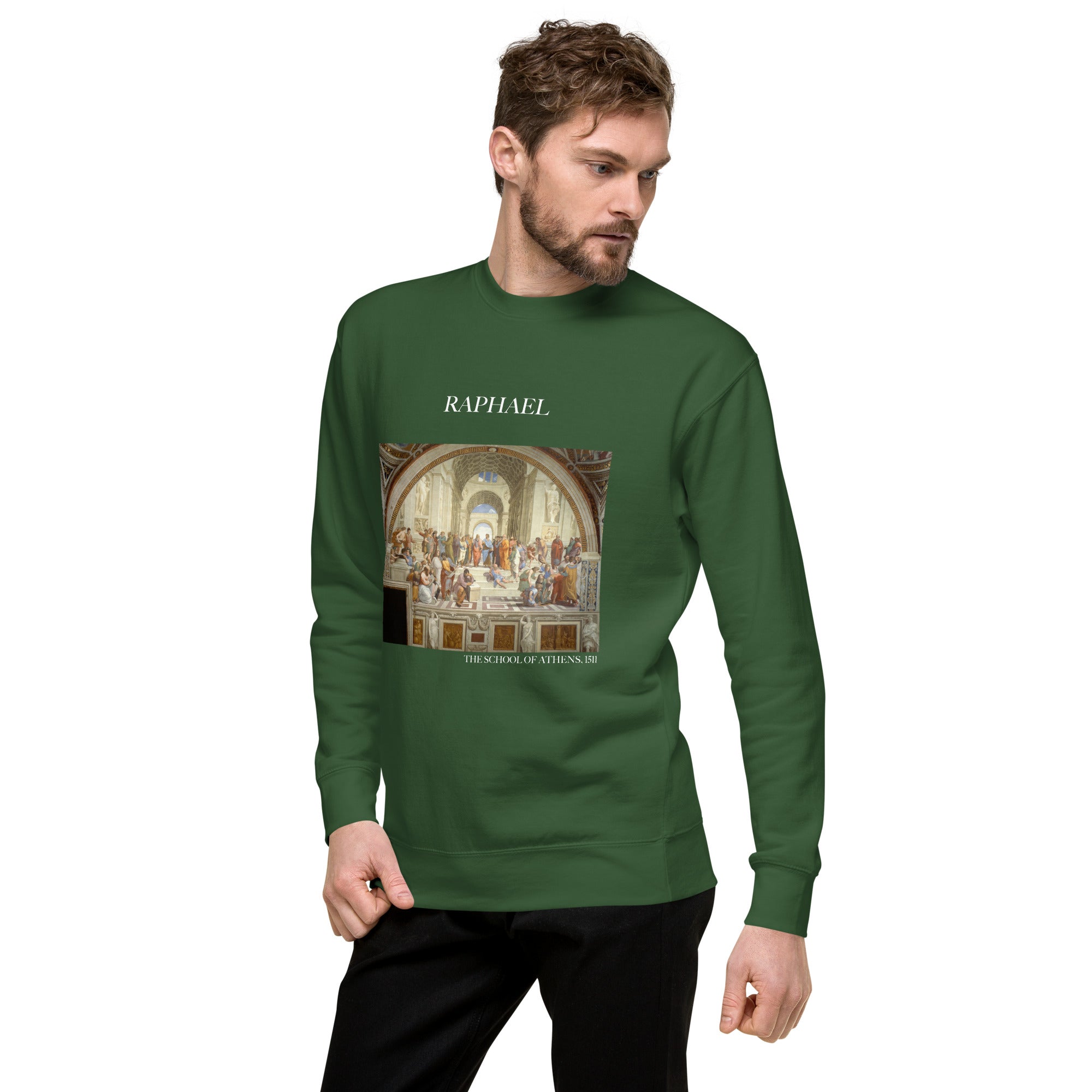 Sweatshirt mit berühmtem Gemälde „Die Schule von Athen“ von Raphael | Premium-Sweatshirt für Unisex