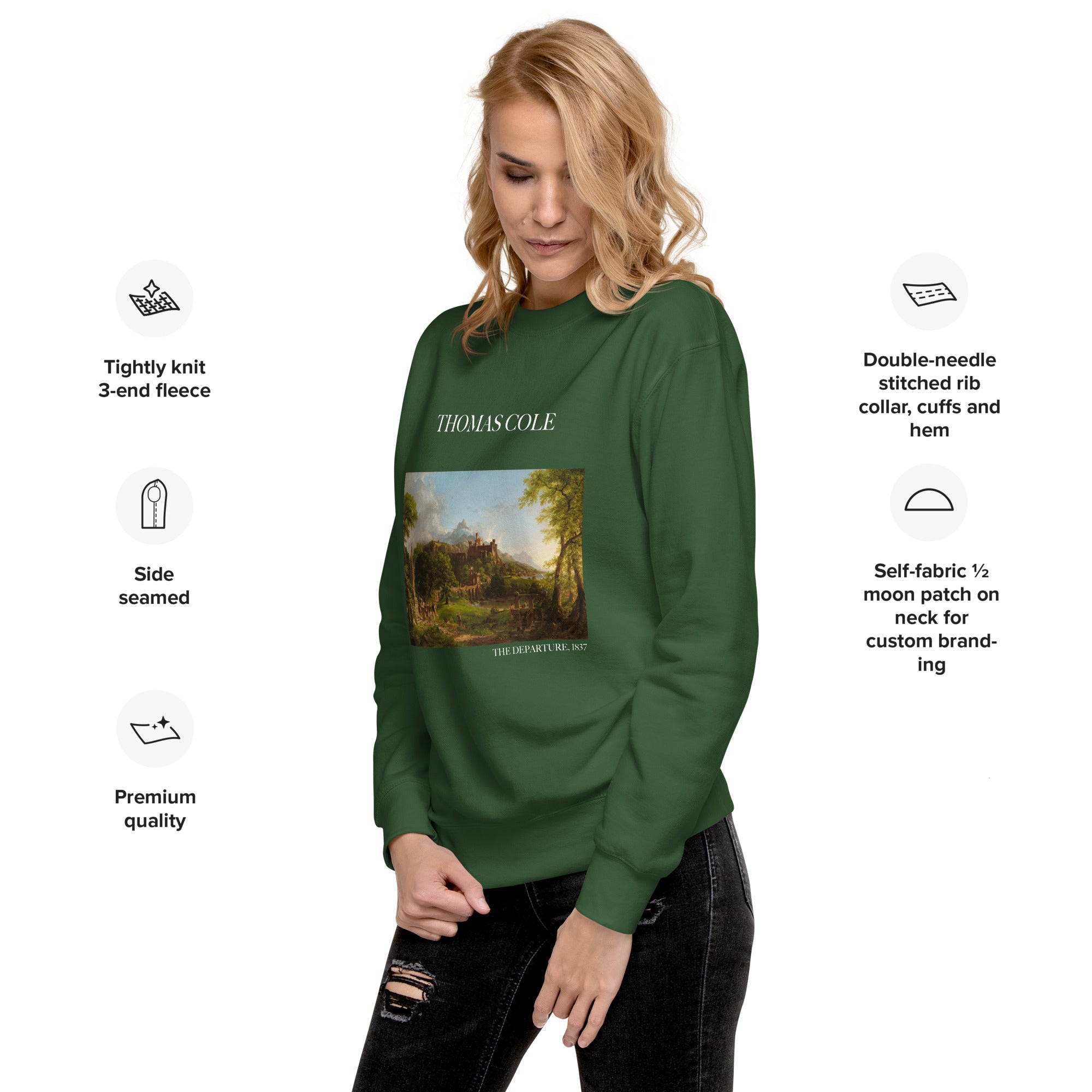 Sweatshirt mit berühmtem Gemälde „The Departure“ von Thomas Cole | Premium-Unisex-Sweatshirt