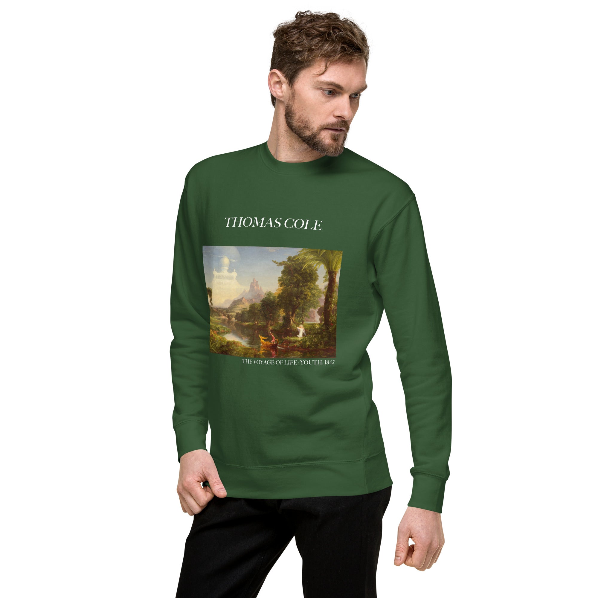 Sweatshirt mit berühmtem Gemälde „The Voyage of Life: Youth“ von Thomas Cole | Premium-Sweatshirt für Unisex