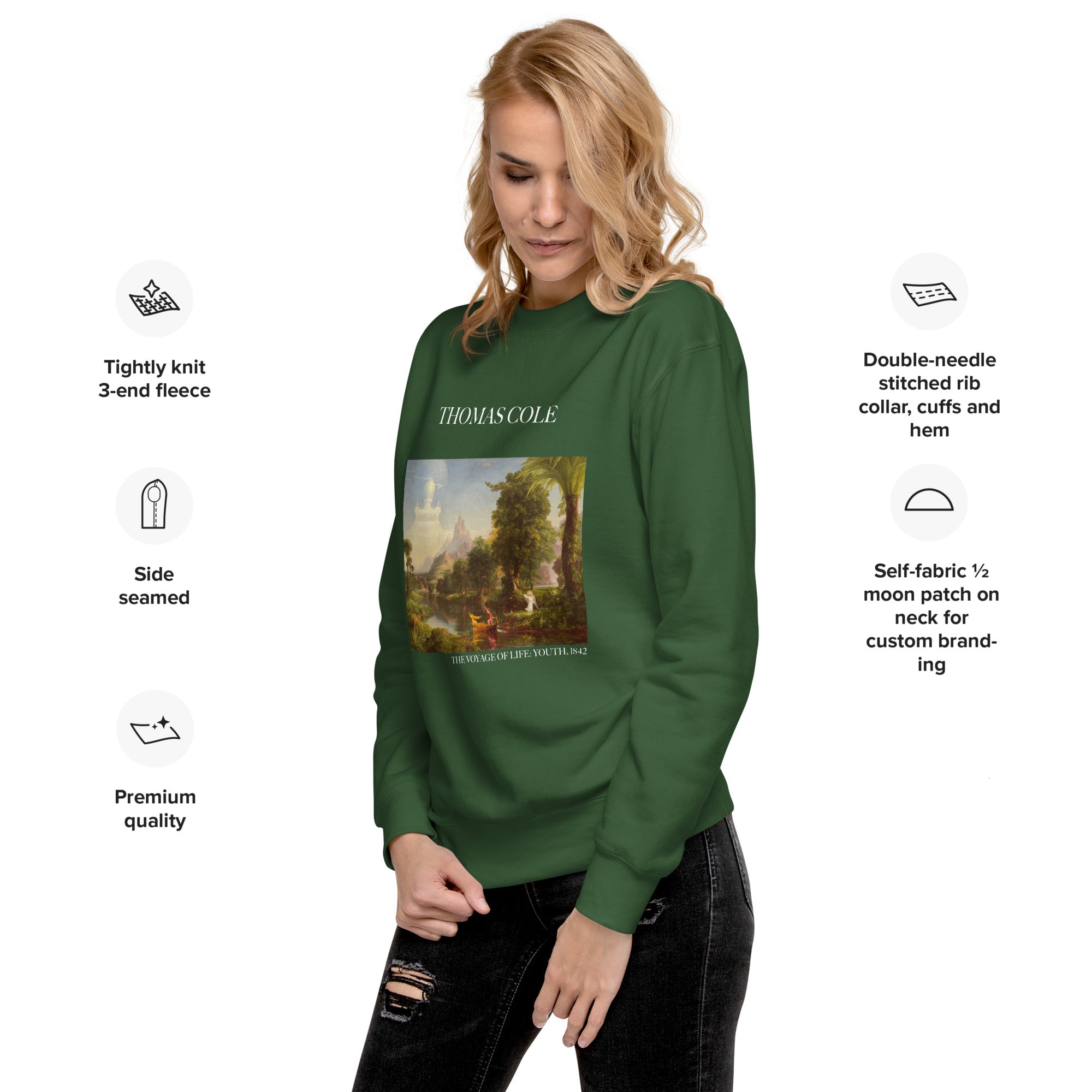 Sweatshirt mit berühmtem Gemälde „The Voyage of Life: Youth“ von Thomas Cole | Premium-Sweatshirt für Unisex