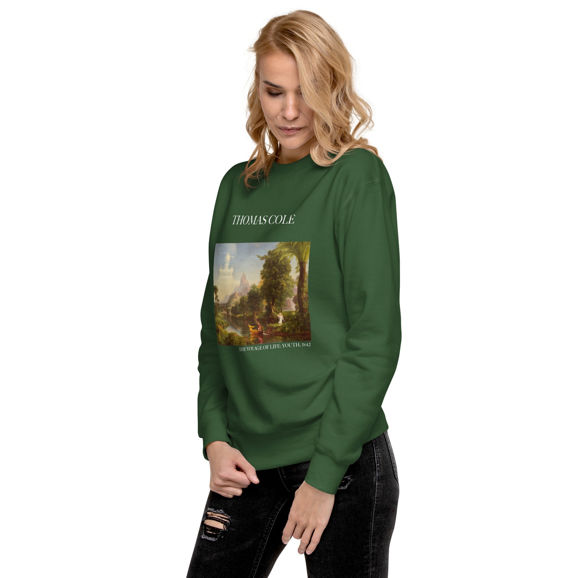 Sweatshirt mit berühmtem Gemälde „The Voyage of Life: Youth“ von Thomas Cole | Premium-Sweatshirt für Unisex