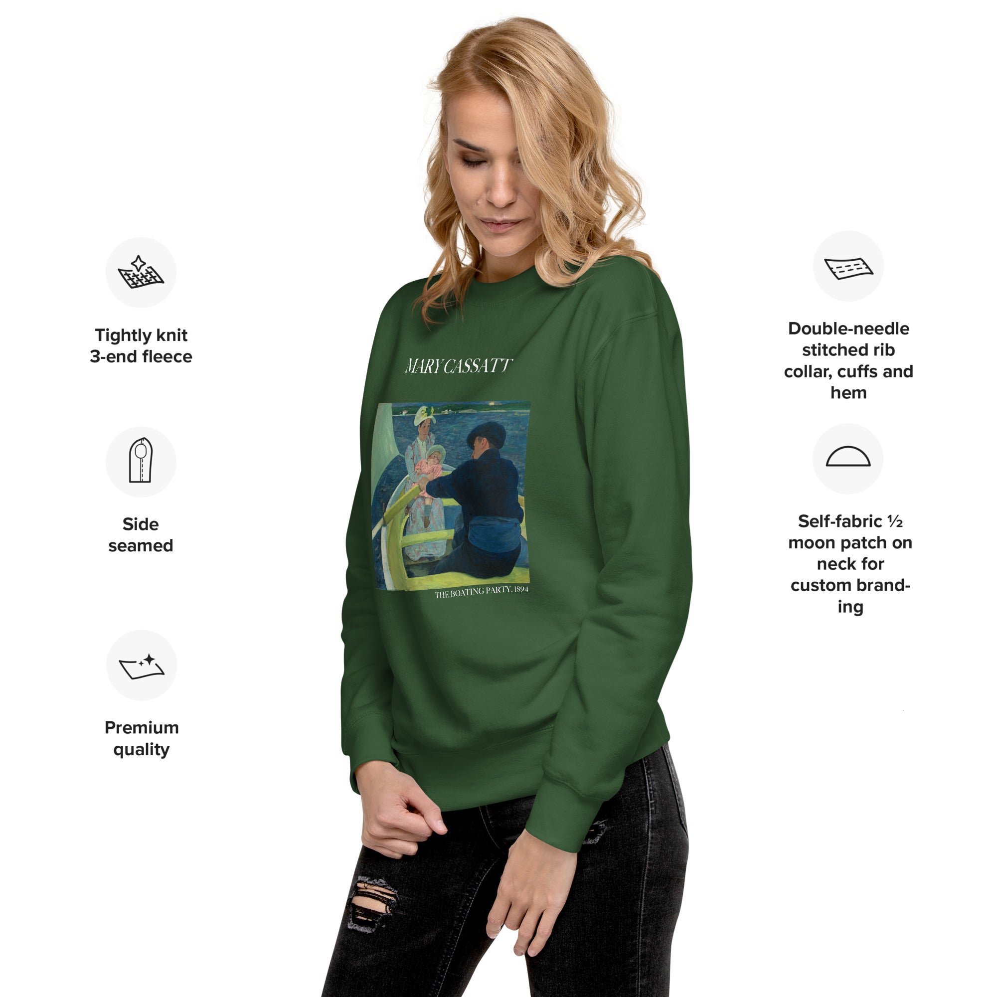 Sweatshirt mit berühmtem Gemälde „The Boating Party“ von Mary Cassatt | Premium-Sweatshirt für Unisex