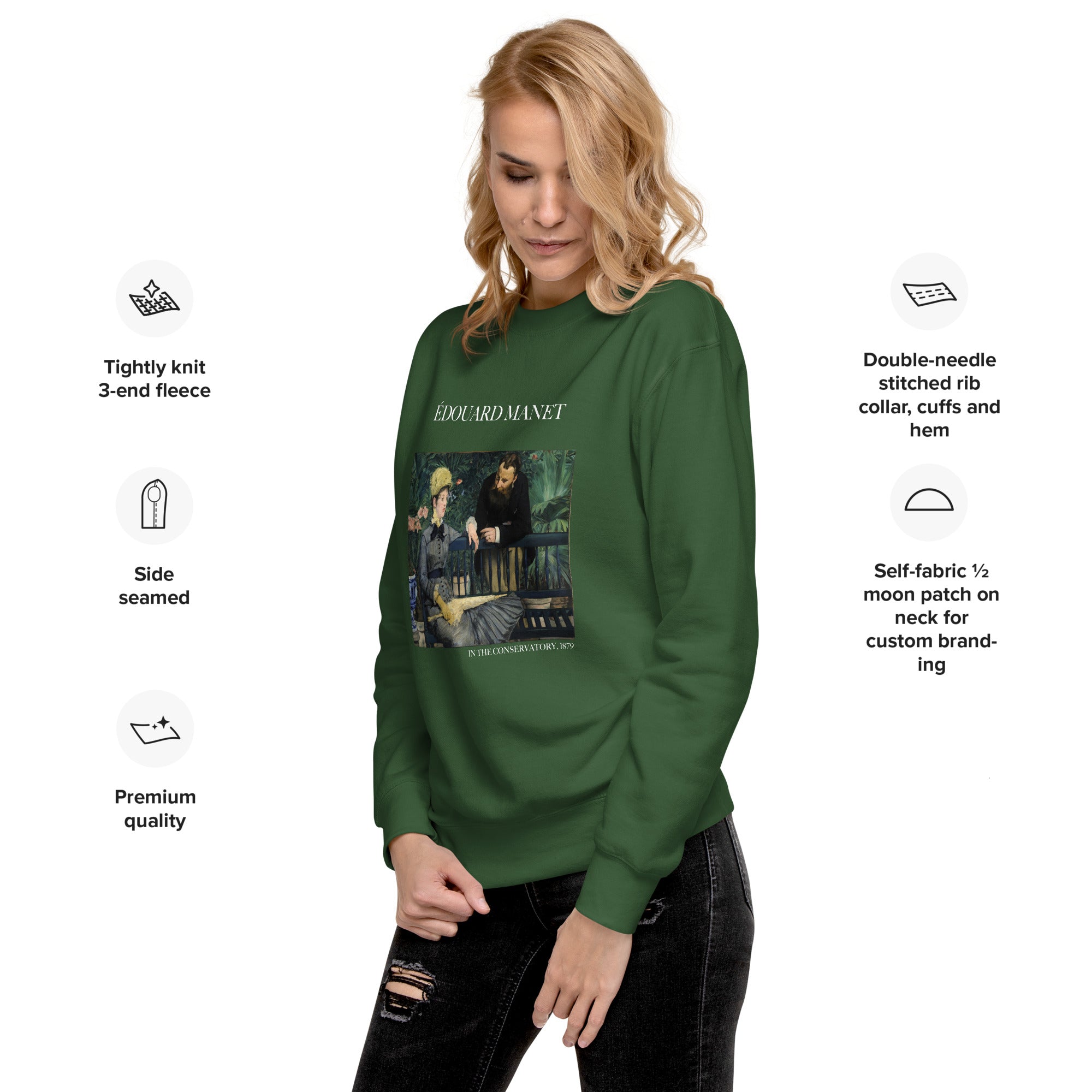 Édouard Manet 'In the Conservatory' Famous Painting Sweatshirt | Unisex Premium Sweatshirt