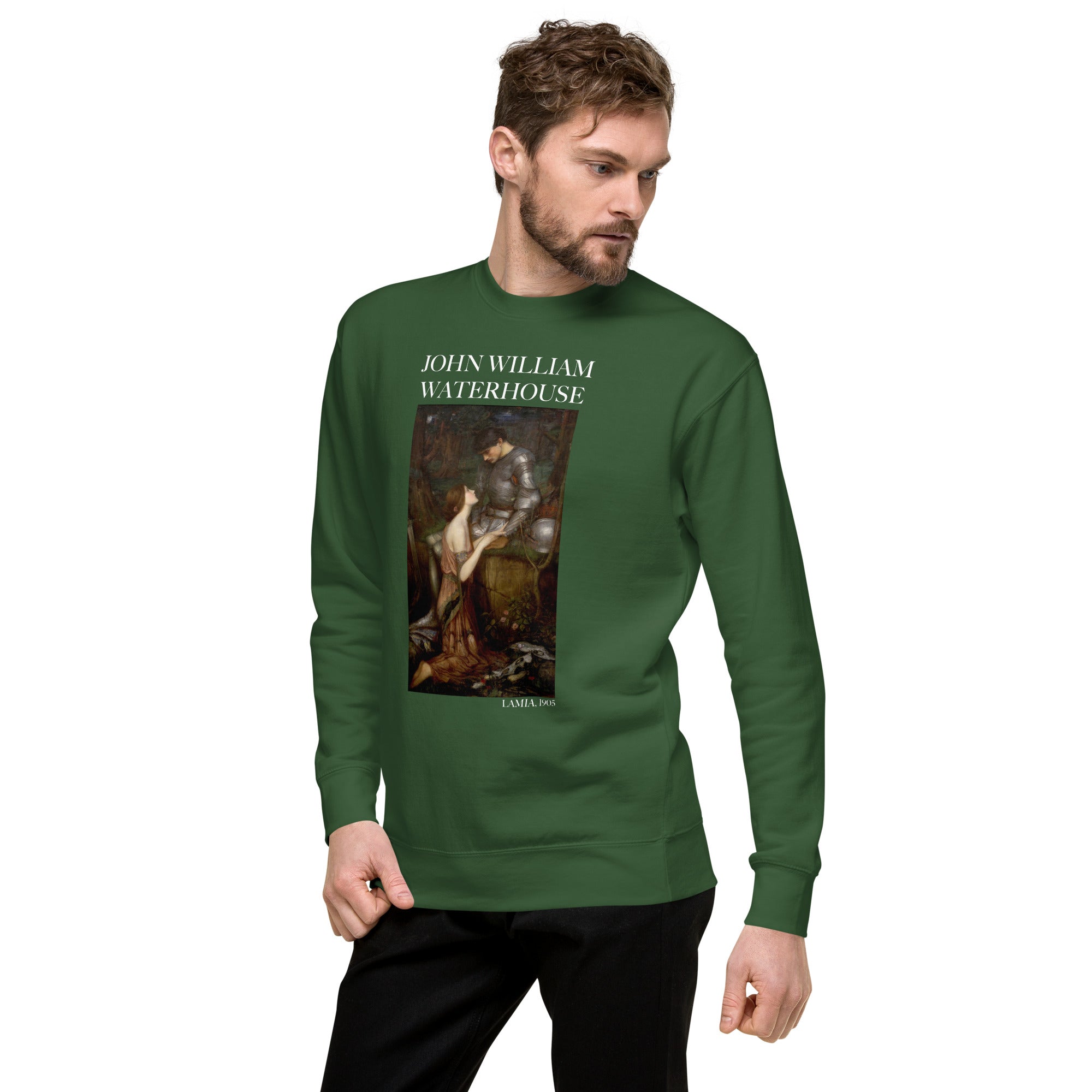 Sweatshirt mit berühmtem Gemälde „Lamia“ von John William Waterhouse, Premium-Unisex-Sweatshirt