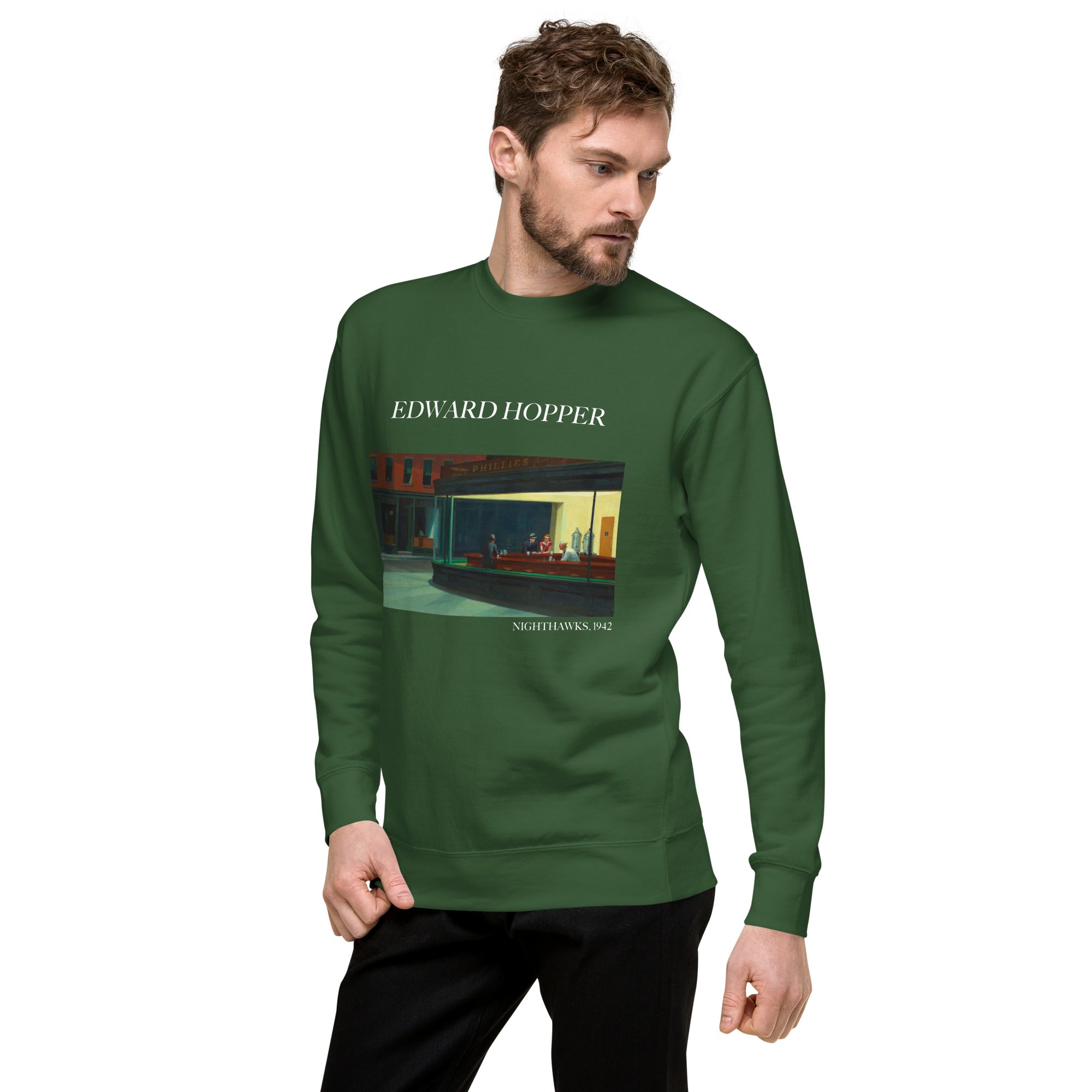 Edward Hopper 'Nighthawks' Famous Painting Sweatshirt | Unisex Premium Sweatshirt