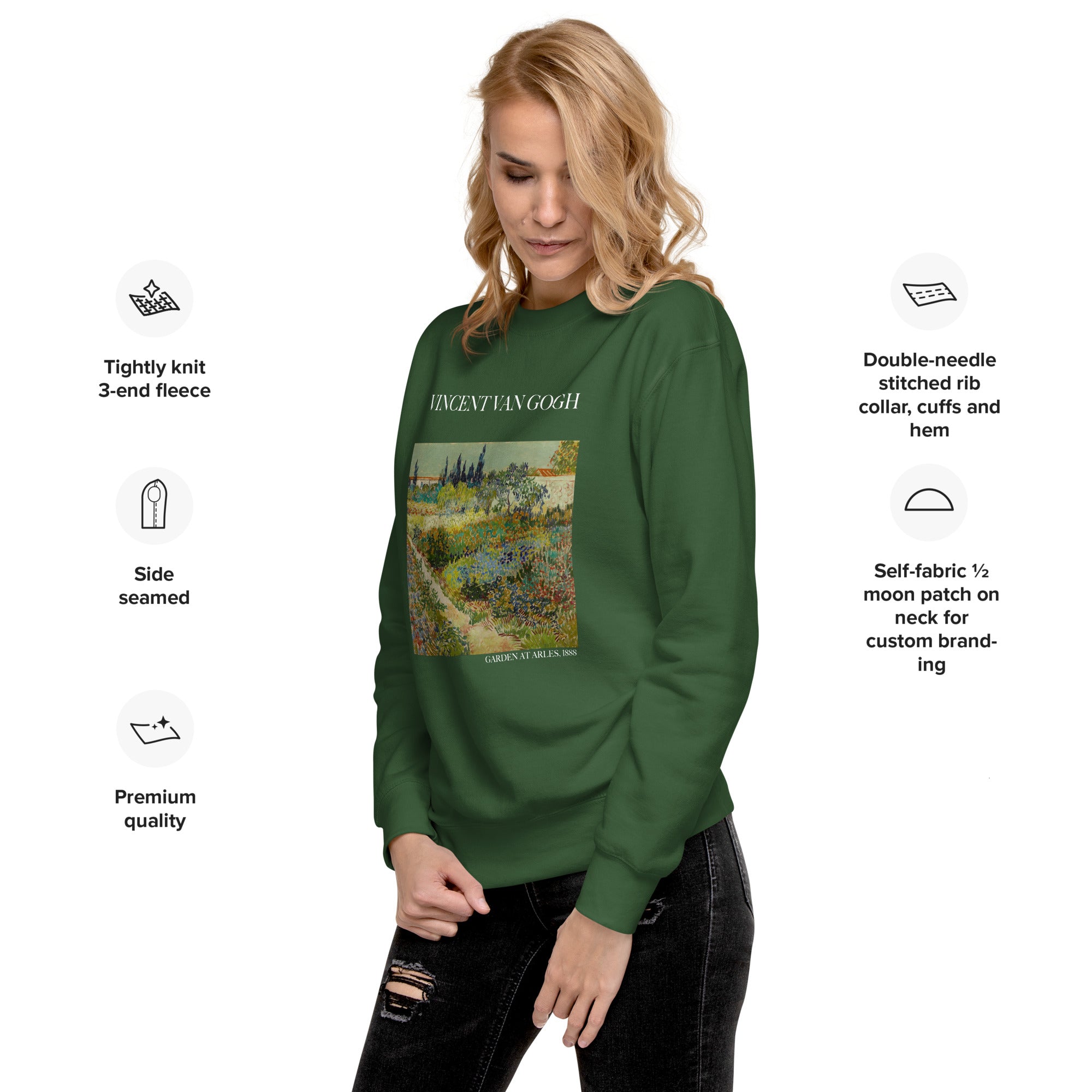 Sweatshirt mit berühmtem Gemälde „Garten in Arles“ von Vincent van Gogh | Premium-Sweatshirt für Unisex