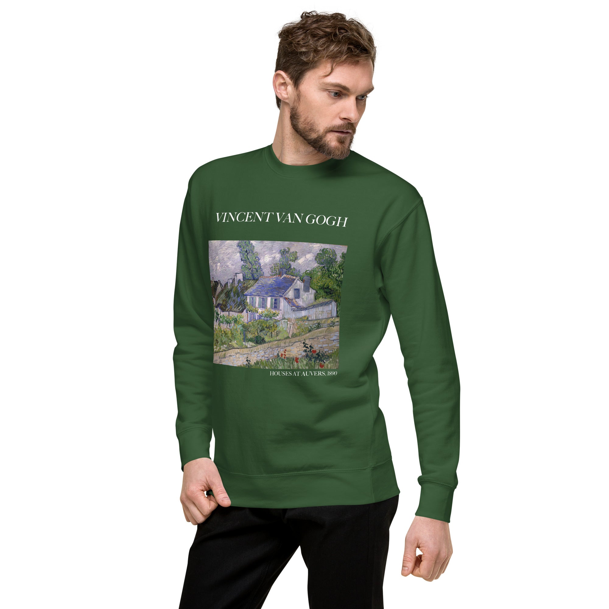 Vincent van Gogh 'Houses at Auvers' Famous Painting Sweatshirt | Unisex Premium Sweatshirt