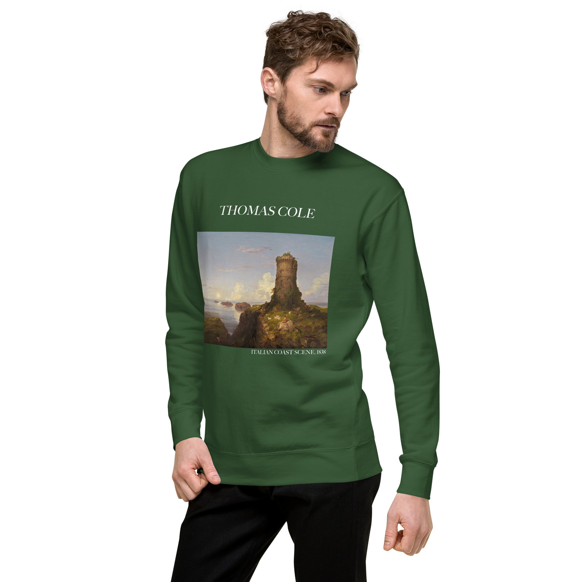 Thomas Cole Sweatshirt mit berühmtem Gemälde „Italienische Küstenszene“ | Premium-Unisex-Sweatshirt