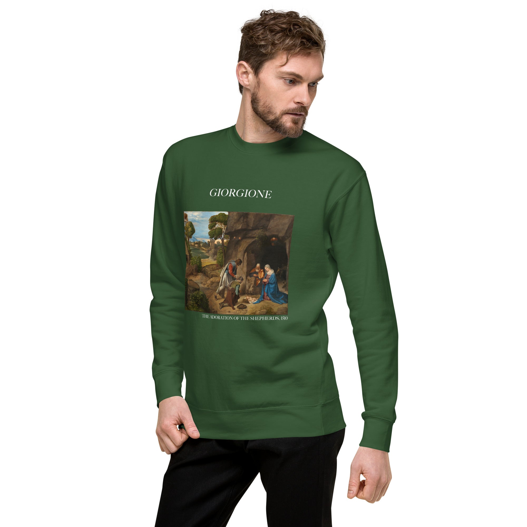 Giorgione - Sweatshirt mit berühmtem Gemälde „Die Anbetung der Hirten“ | Premium-Unisex-Sweatshirt