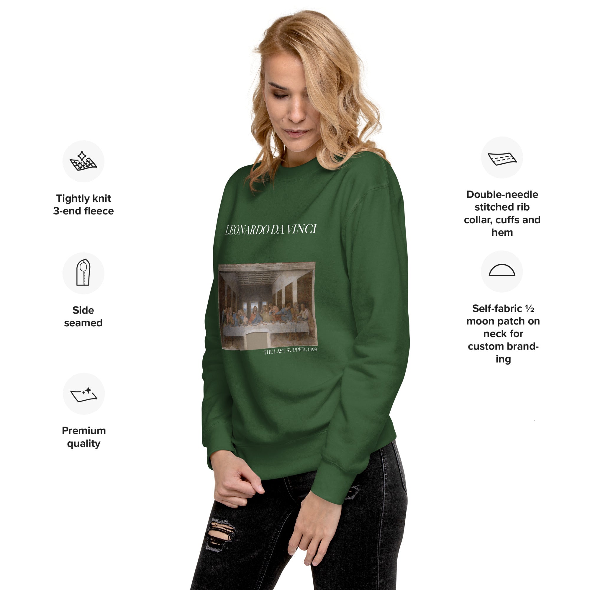 Sweatshirt mit berühmtem Gemälde „Das letzte Abendmahl“ von Leonardo da Vinci, Unisex, Premium-Sweatshirt