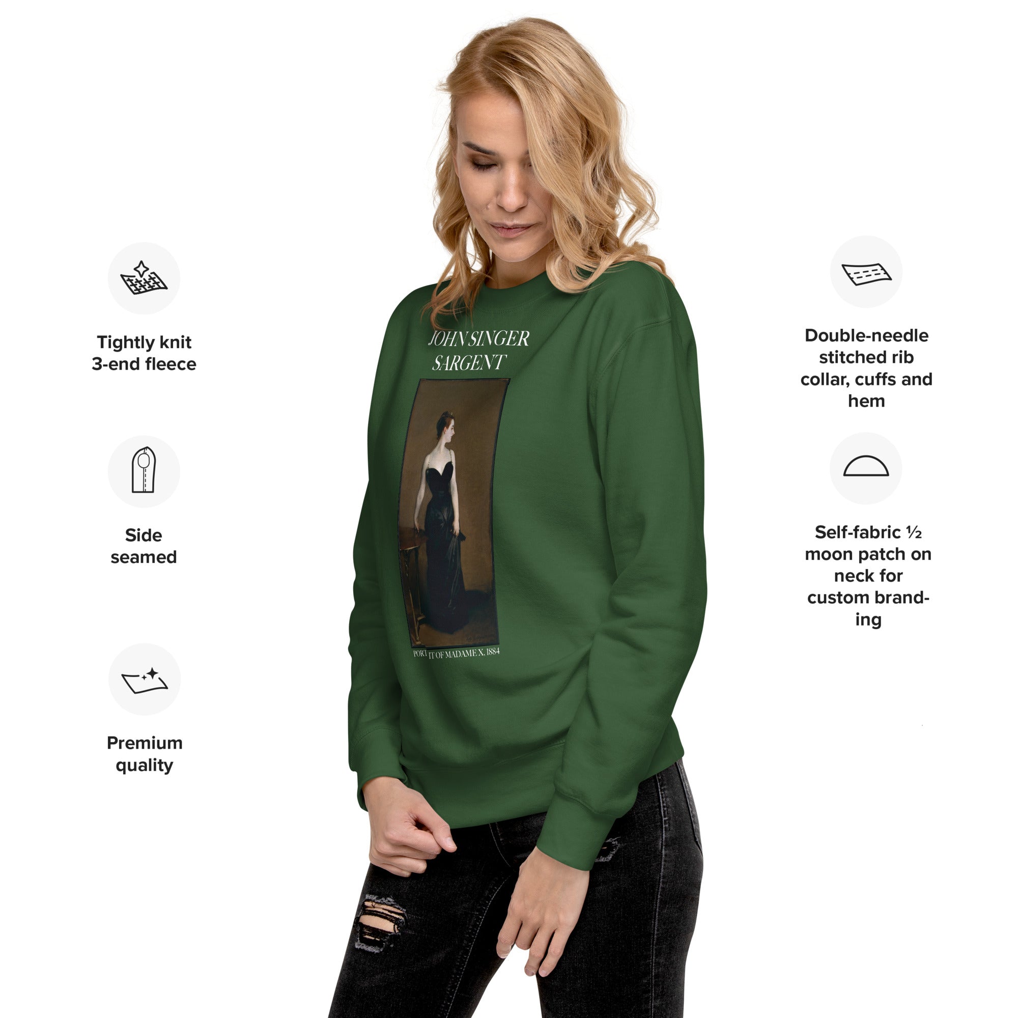 Sweatshirt mit berühmtem Gemälde „Portrait of Madame X“ von John Singer Sargent | Premium-Sweatshirt für Unisex