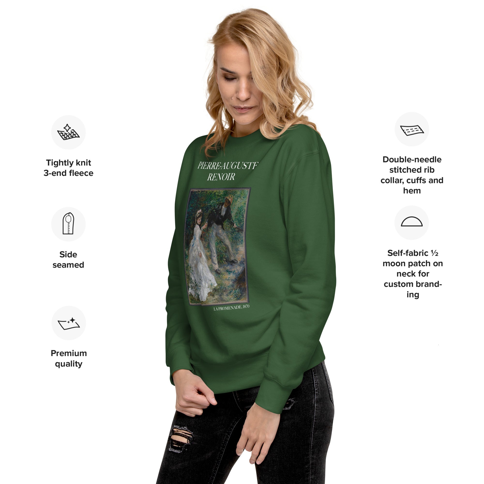 Sweatshirt mit berühmtem Gemälde „La Promenade“ von Pierre-Auguste Renoir, Unisex-Premium-Sweatshirt