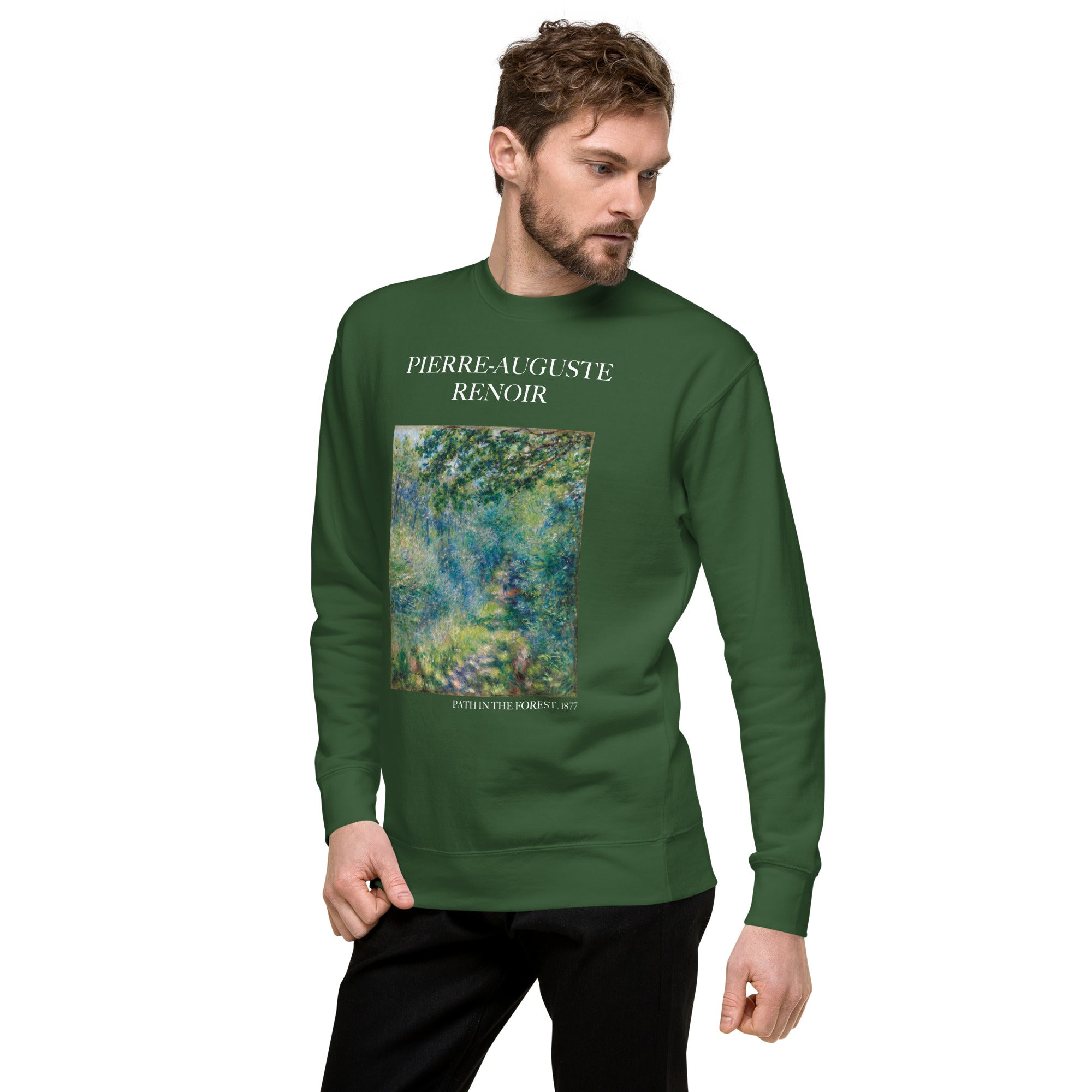 Sweatshirt mit berühmtem Gemälde „Pfad im Wald“ von Pierre-Auguste Renoir | Premium-Sweatshirt für Unisex