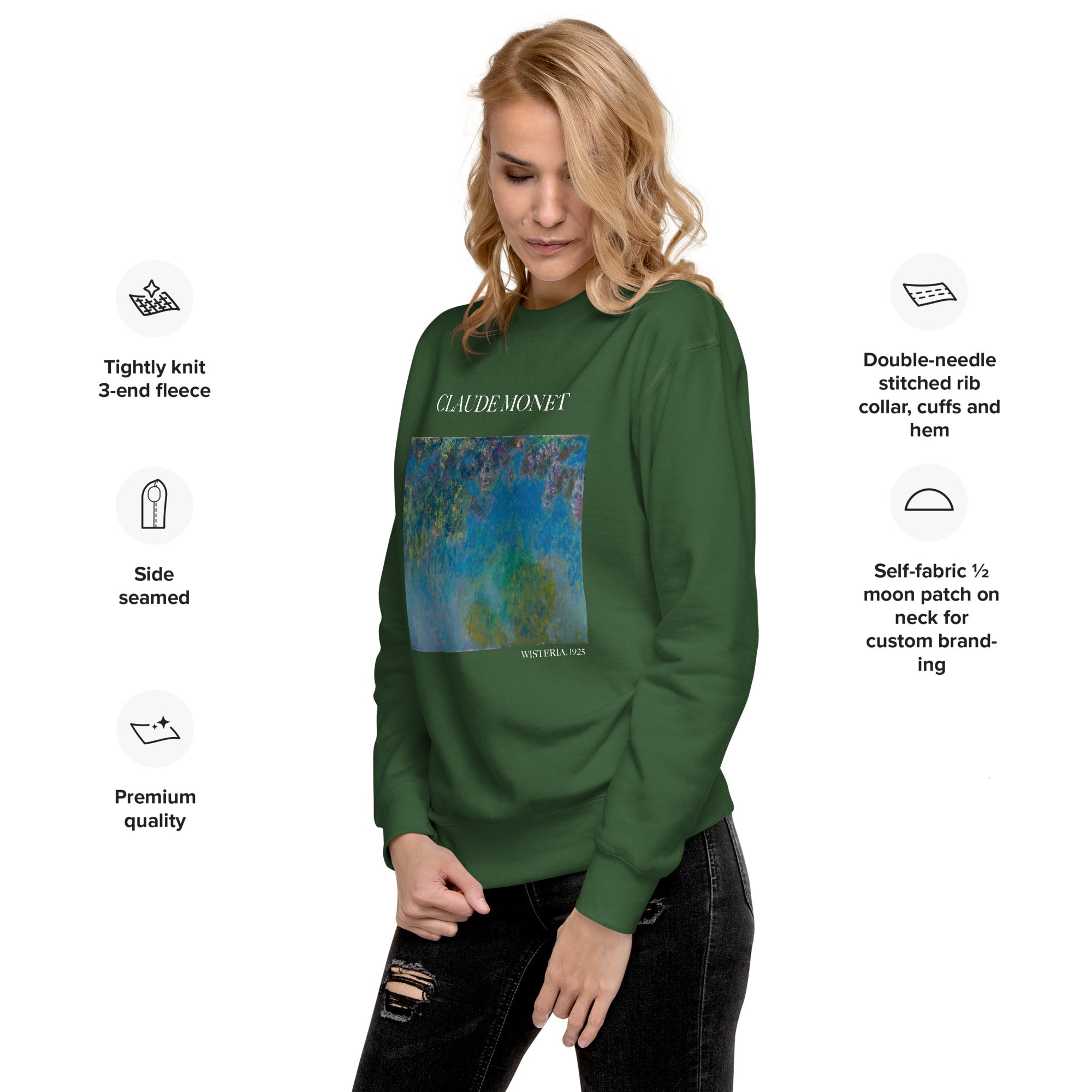 Sweatshirt „Wisteria“ von Claude Monet, berühmtes Gemälde, Premium-Unisex-Sweatshirt