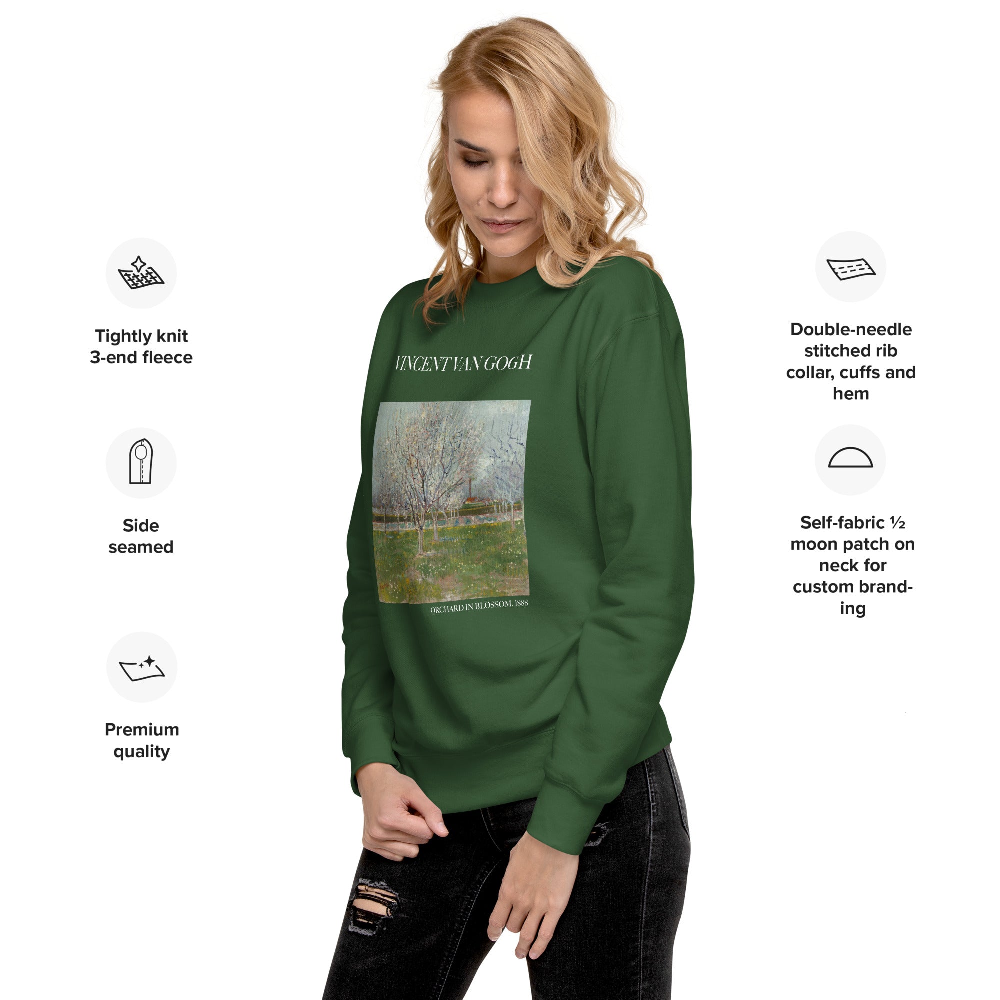 Sweatshirt mit berühmtem Gemälde „Obstgarten in Blüte“ von Vincent van Gogh | Premium-Sweatshirt für Unisex