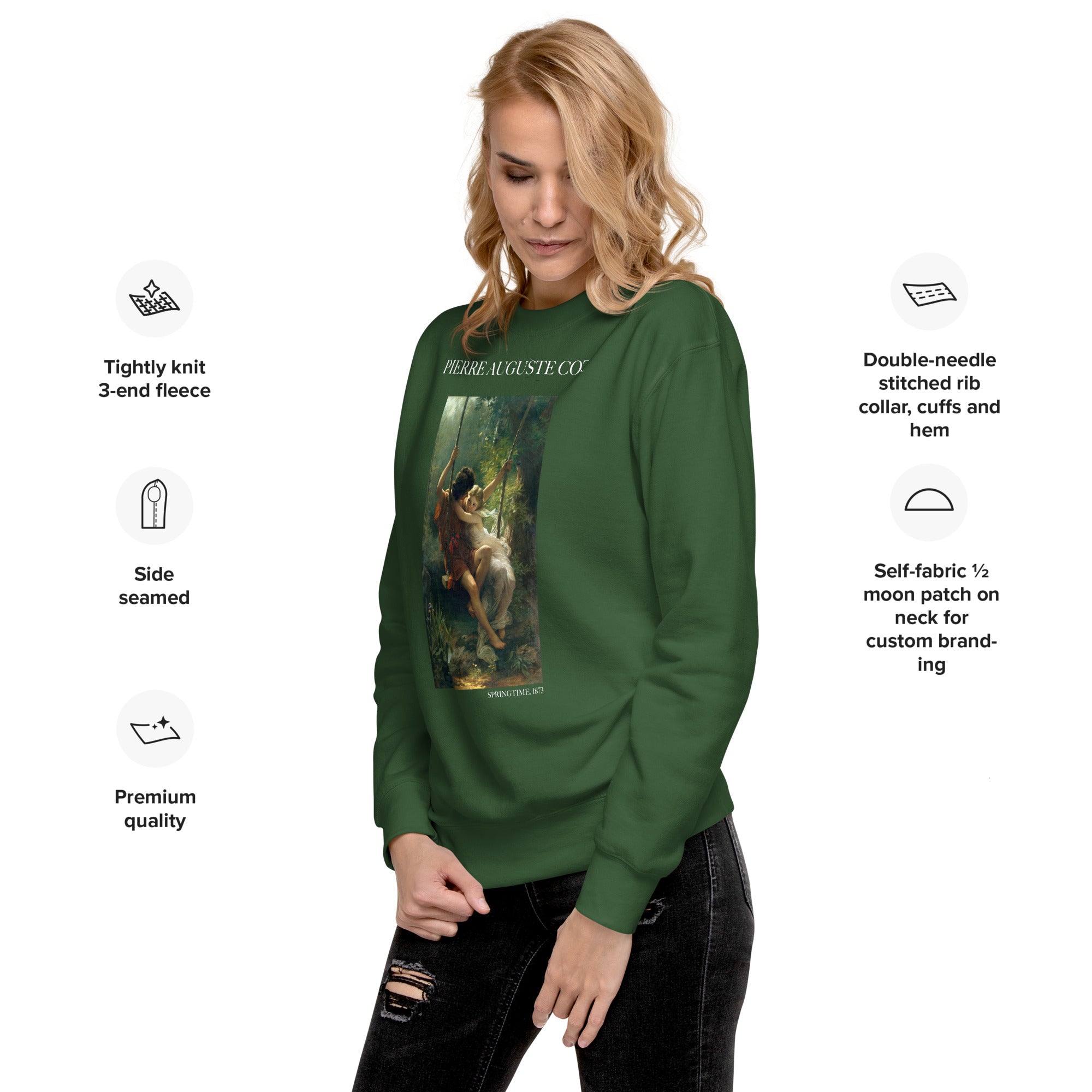 Sweatshirt mit berühmtem Gemälde „Frühling“ von Pierre Auguste Cot | Premium-Sweatshirt für Unisex