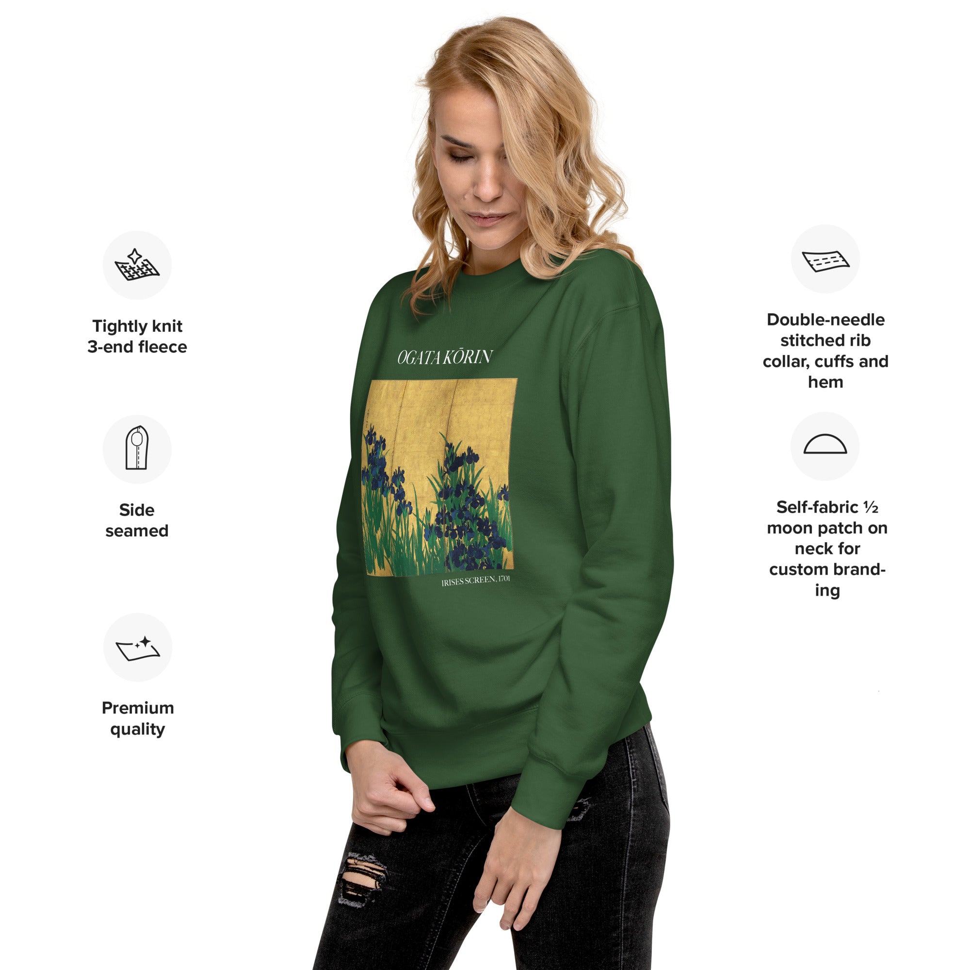 Ogata Kōrin 'Irises Screen' Berühmtes Gemälde-Sweatshirt | Unisex Premium Sweatshirt