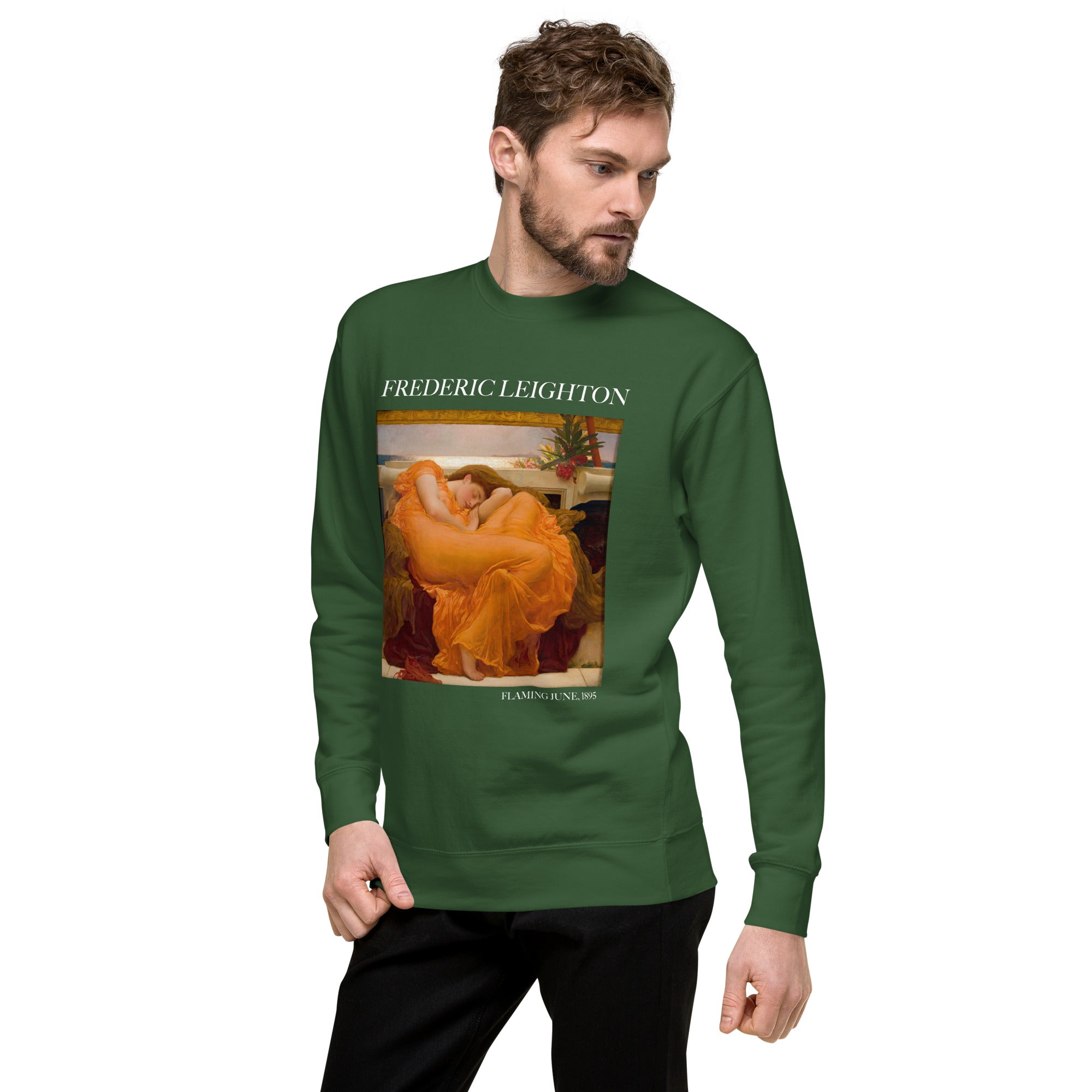 Sweatshirt mit berühmtem Gemälde „Flaming June“ von Frederic Leighton | Premium-Sweatshirt für Unisex