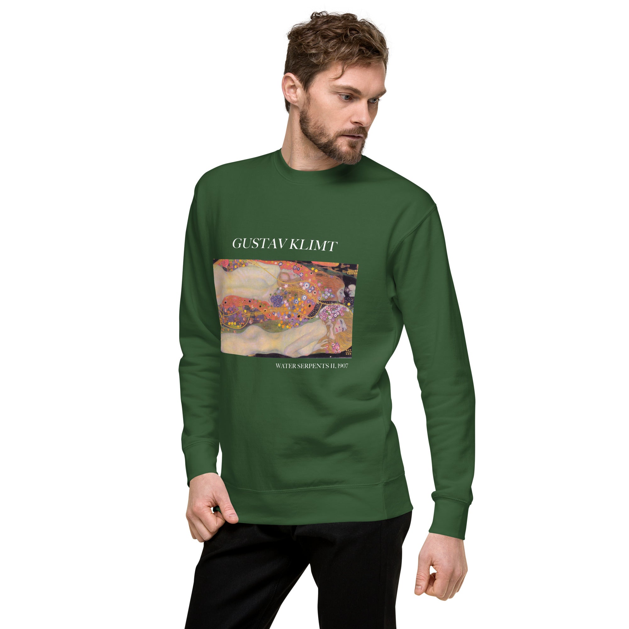 Gustav Klimt „Wasserschlangen II“ Berühmtes Gemälde Sweatshirt | Unisex Premium Sweatshirt