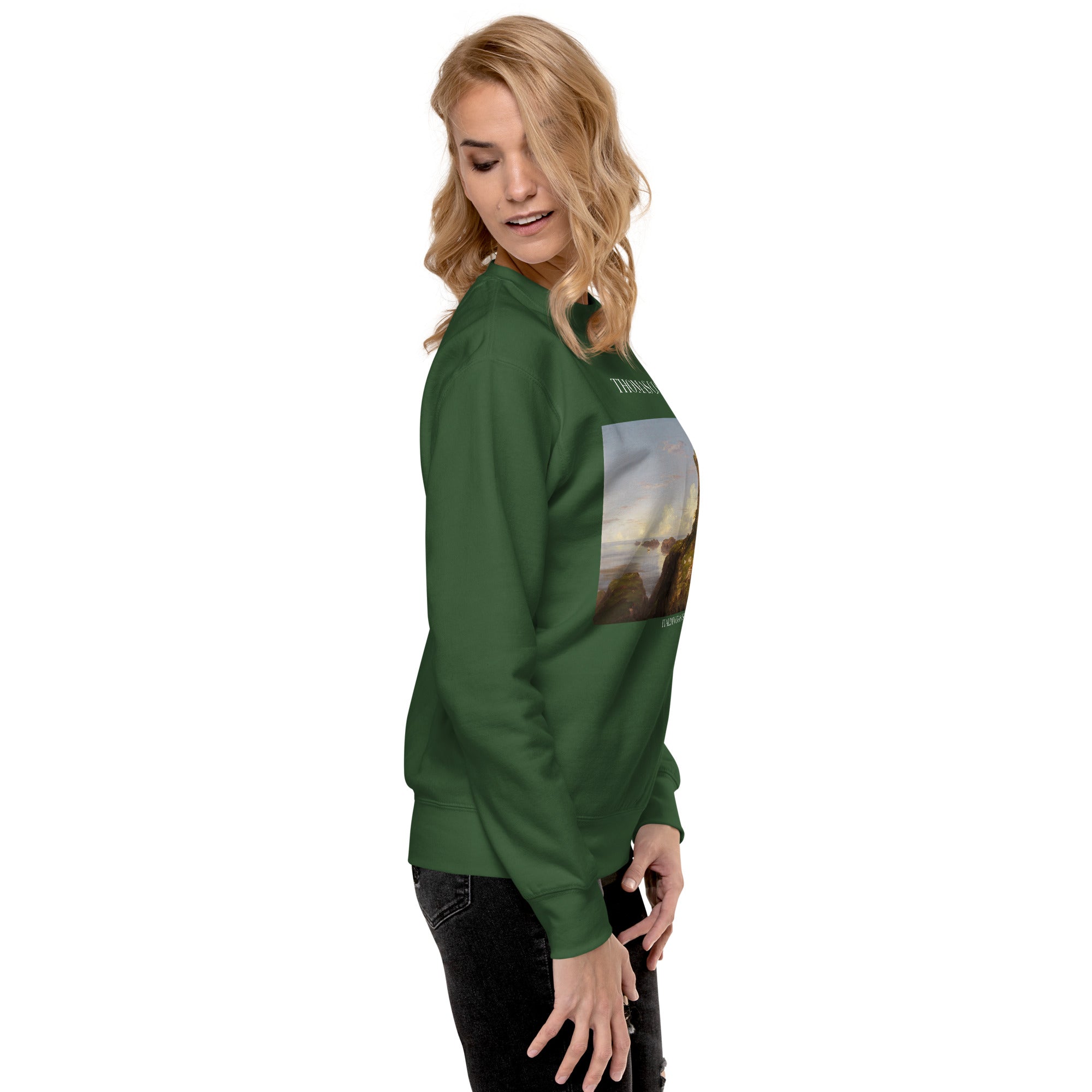 Thomas Cole – Kurzes Sweatshirt „Italienische Küstenszene“ – berühmtes Gemälde – Premium-Kunst-Kurzpullover