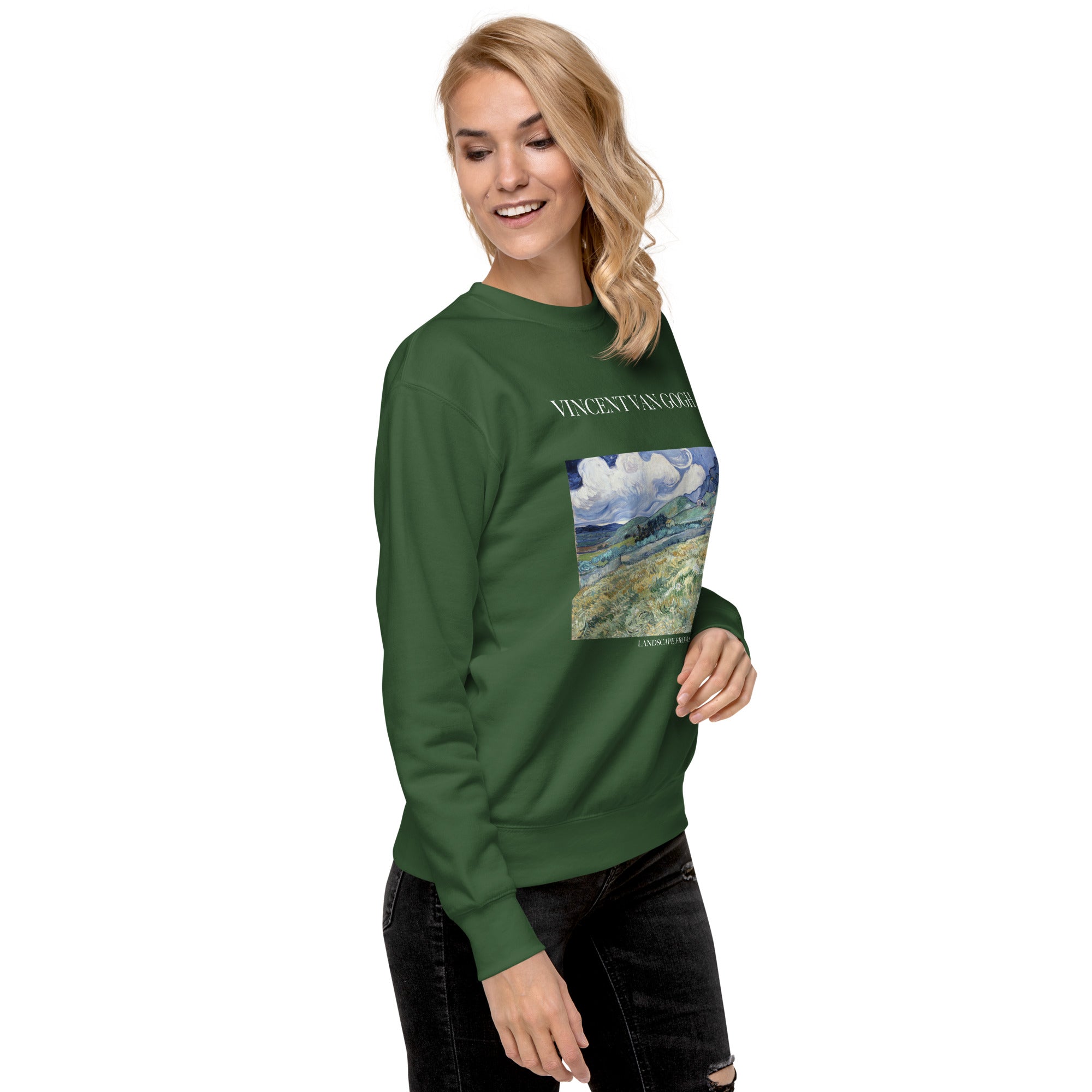 Vincent van Gogh 'Landscape from Saint-Rémy' Famous Painting Sweatshirt | Unisex Premium Sweatshirt