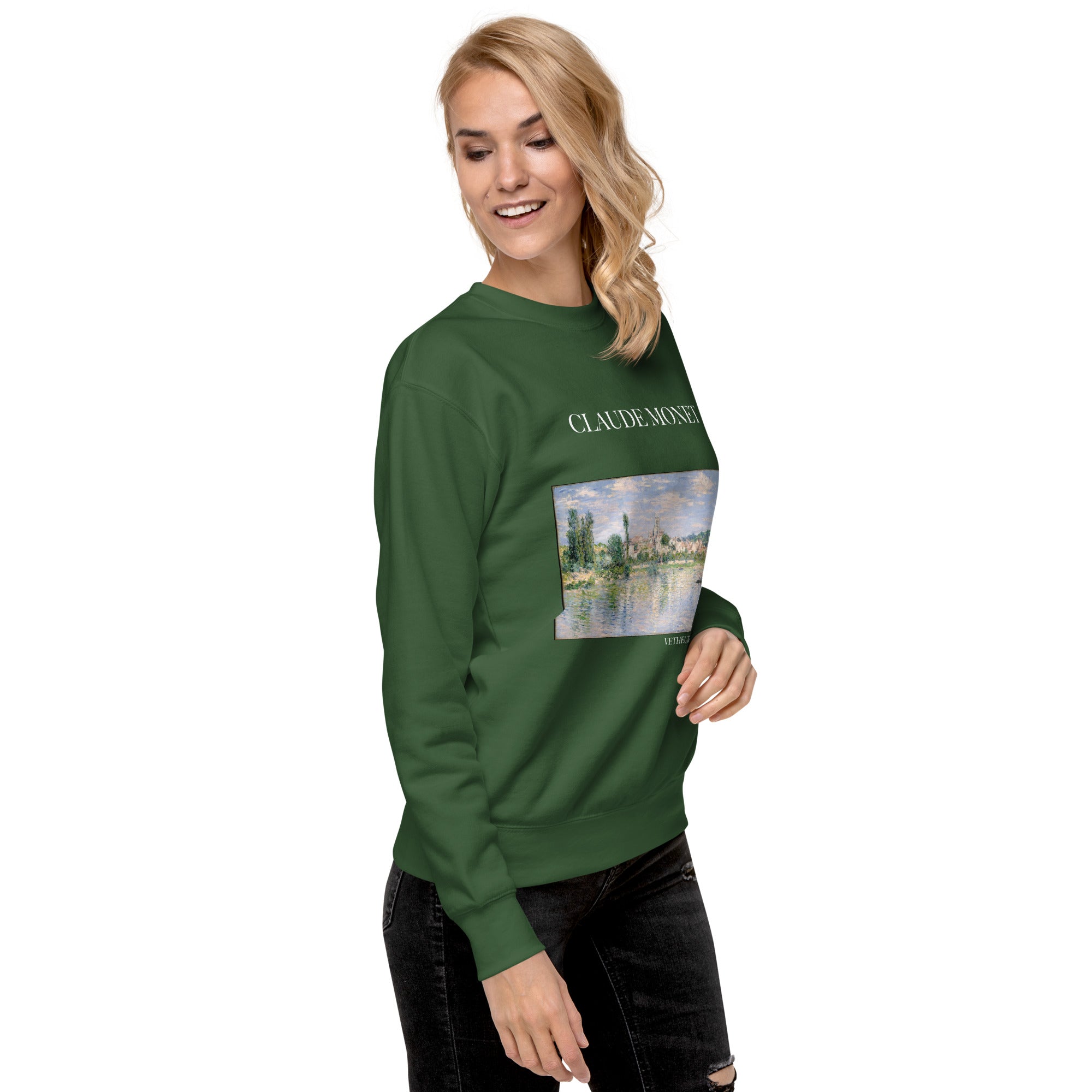 Claude Monet 'Vetheuil in Summer' Famous Painting Sweatshirt | Unisex Premium Sweatshirt