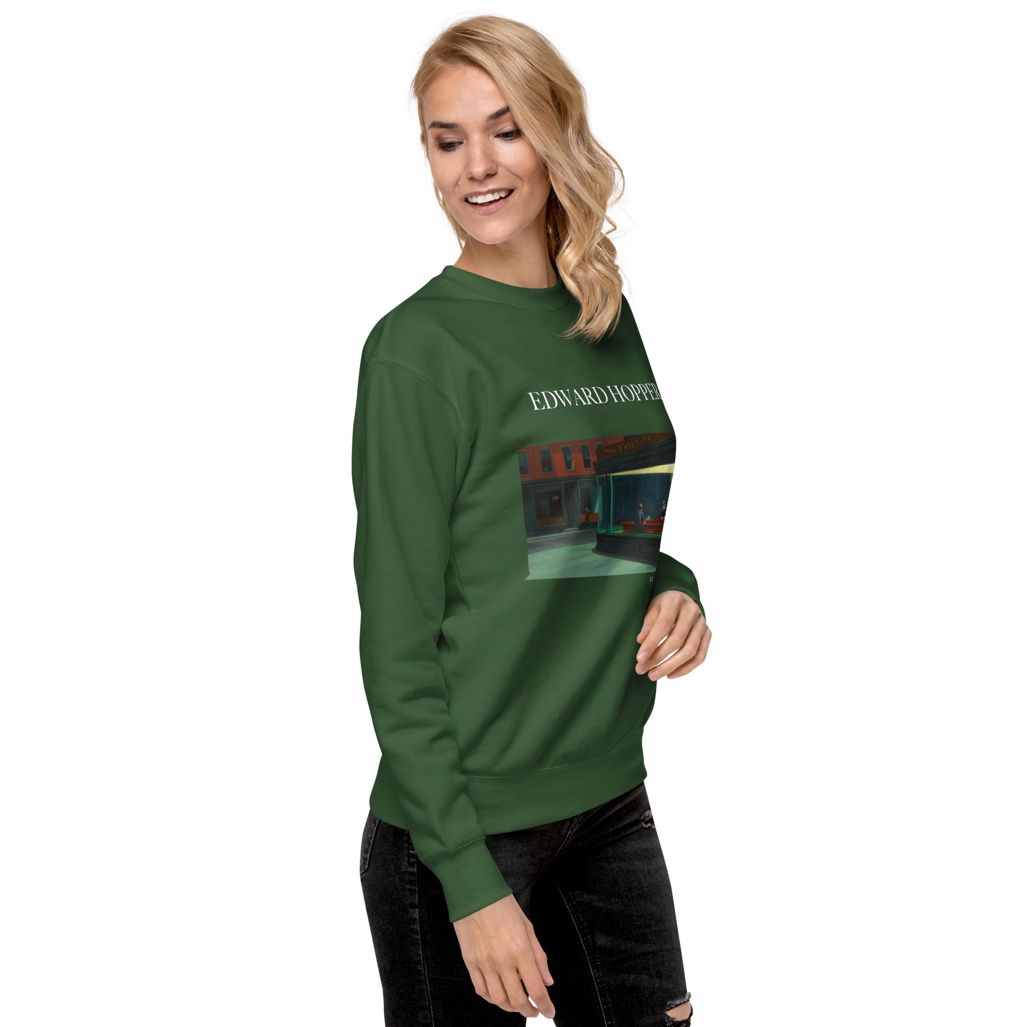 Edward Hopper 'Nighthawks' Famous Painting Sweatshirt | Unisex Premium Sweatshirt