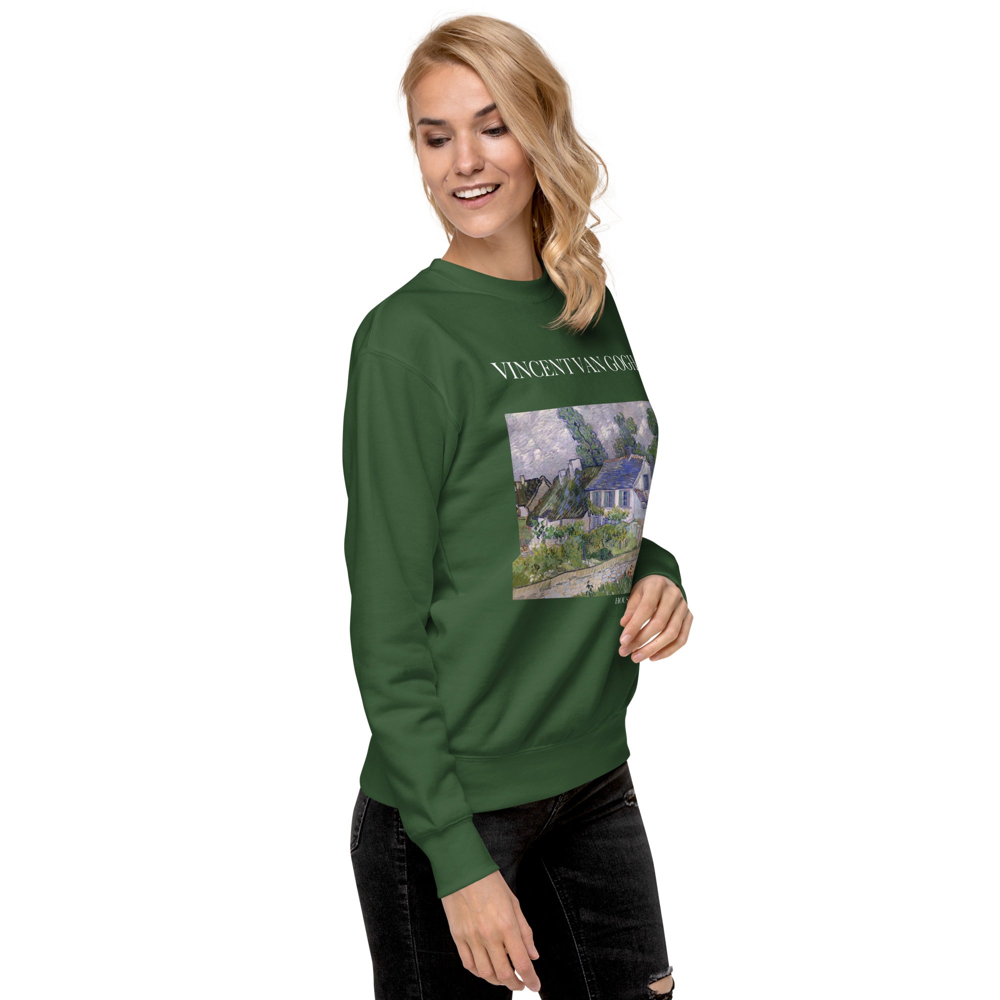 Sweatshirt mit berühmtem Gemälde „Häuser bei Auvers“ von Vincent van Gogh | Premium-Sweatshirt für Unisex