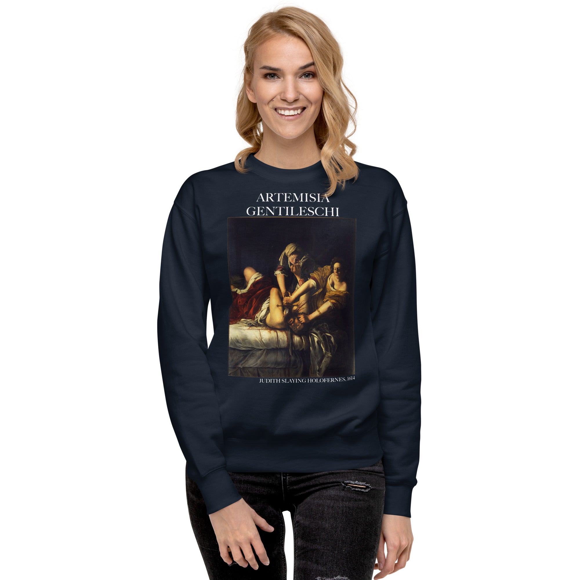 Artemisia Gentileschi 'Judith Slaying Holofernes' Famous Painting Sweatshirt | Unisex Premium Sweatshirt