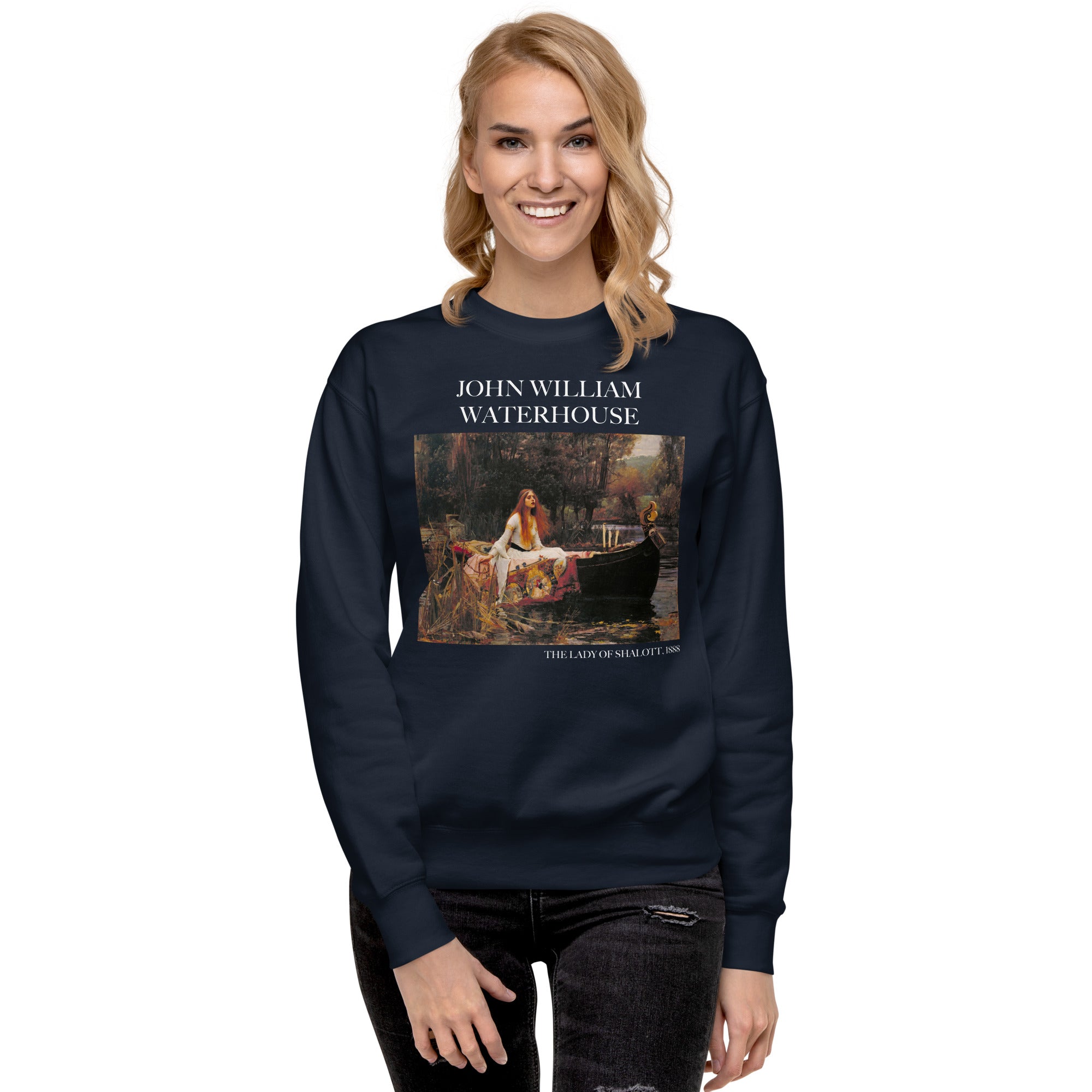 John William Waterhouse 'The Lady of Shalott' Famous Painting Sweatshirt | Unisex Premium Sweatshirt