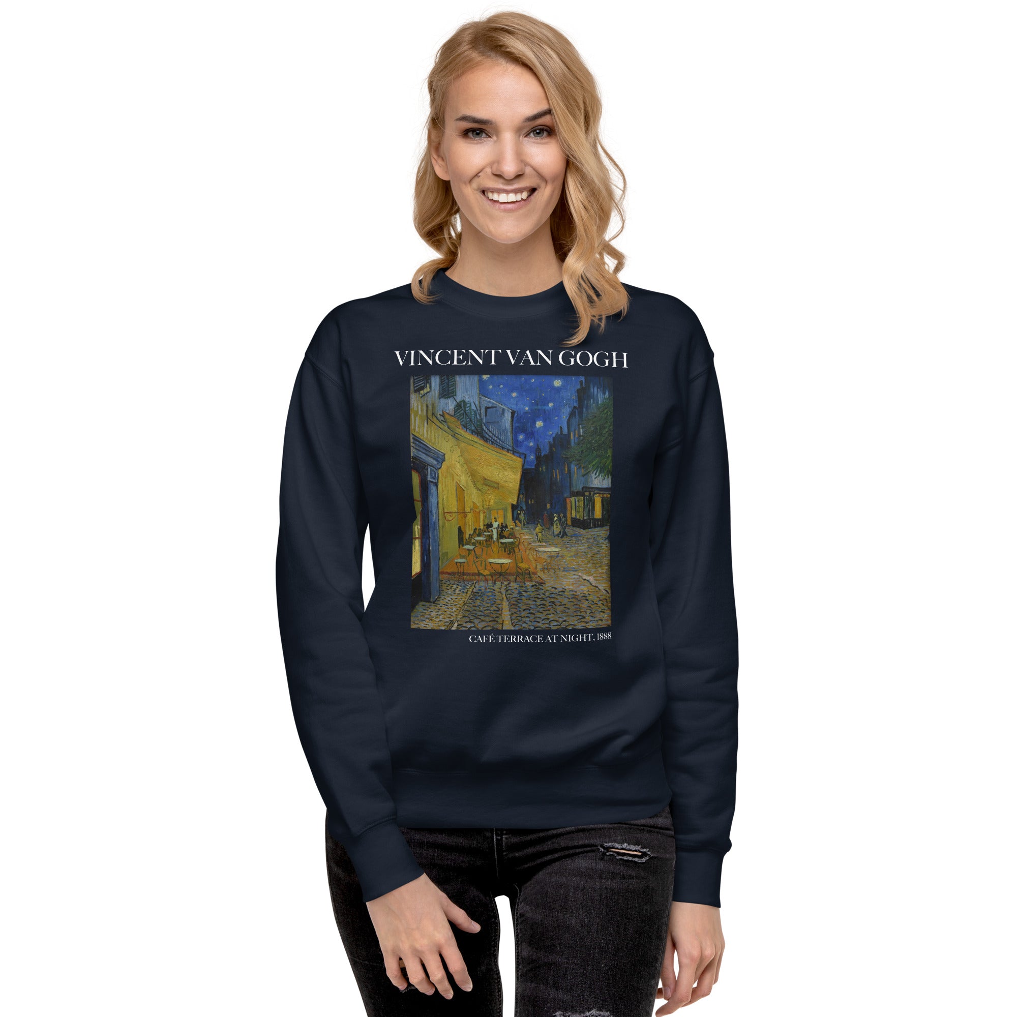 Vincent van Gogh 'Café Terrace at Night' Famous Painting Sweatshirt | Unisex Premium Sweatshirt