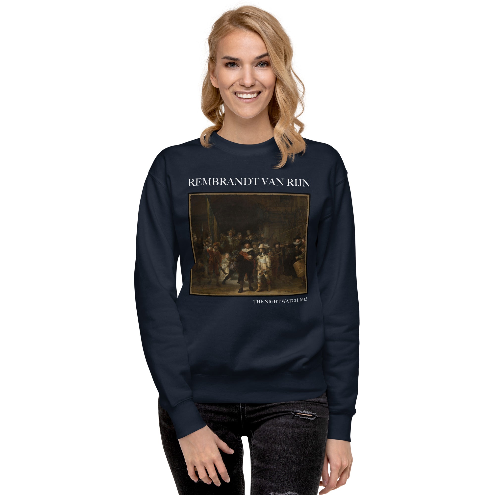 Rembrandt van Rijn 'The Night Watch' Famous Painting Sweatshirt | Unisex Premium Sweatshirt