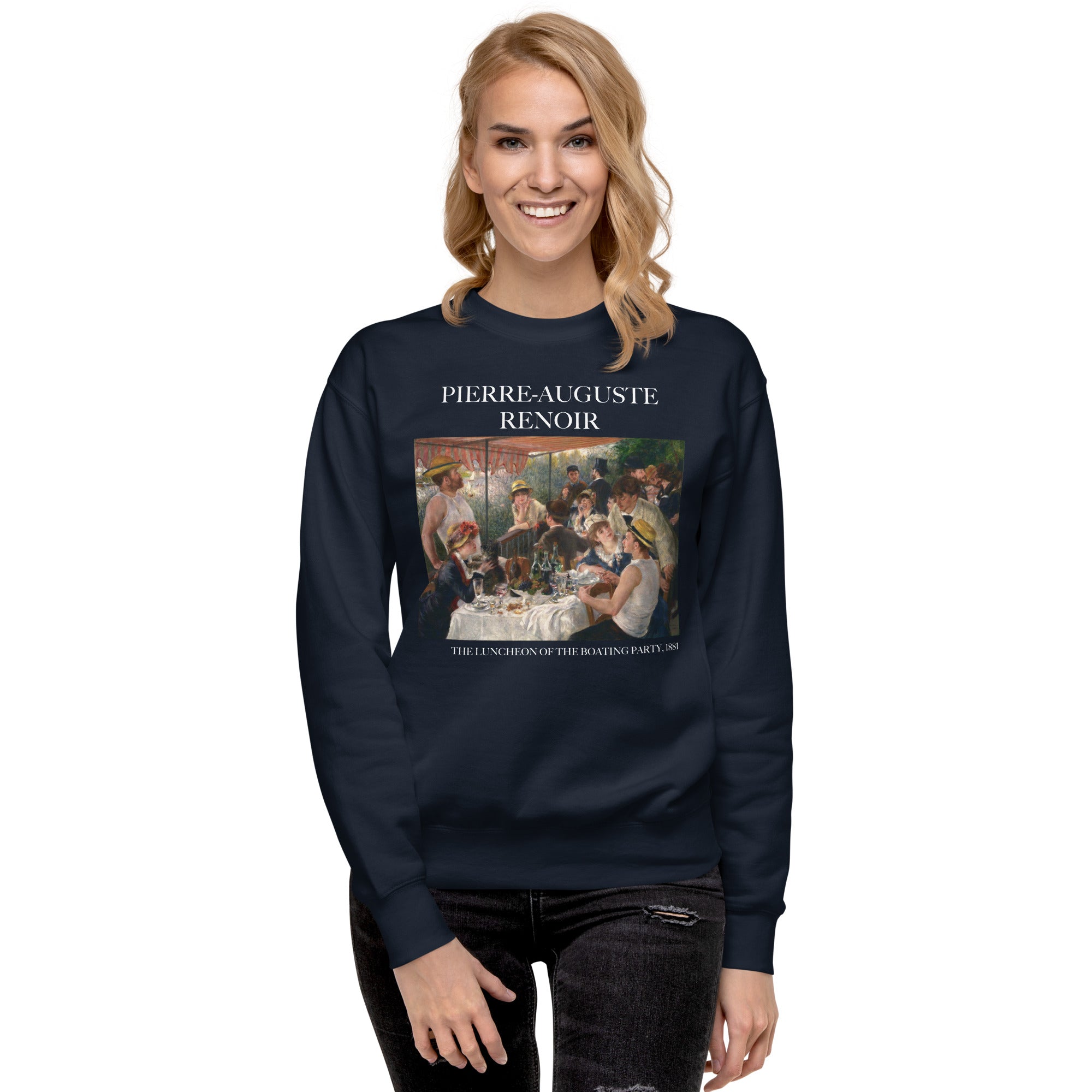 Pierre-Auguste Renoir 'The Luncheon of the Boating Party' Famous Painting Sweatshirt | Unisex Premium Sweatshirt