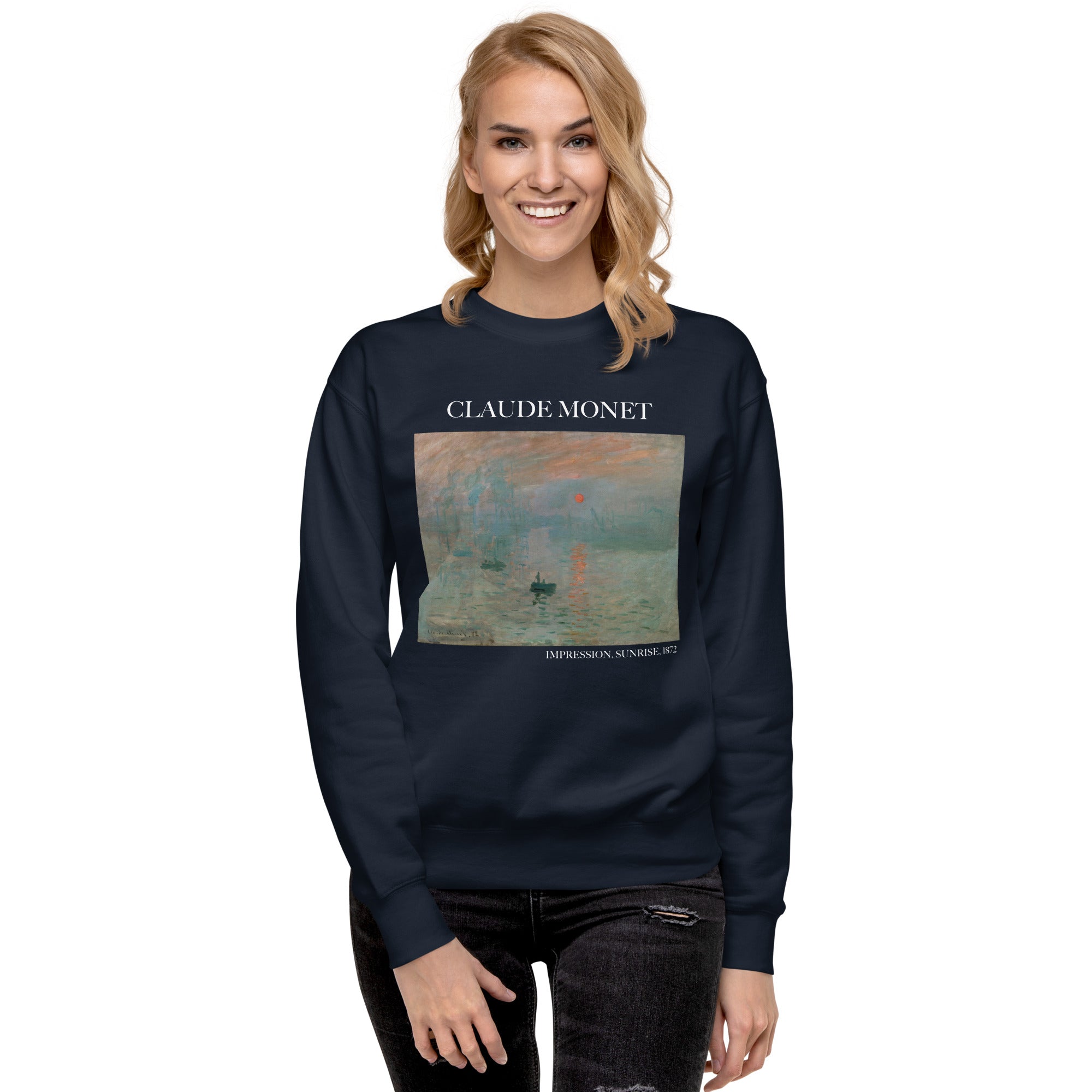 Claude Monet 'Impression, Sunrise' Famous Painting Sweatshirt | Unisex Premium Sweatshirt