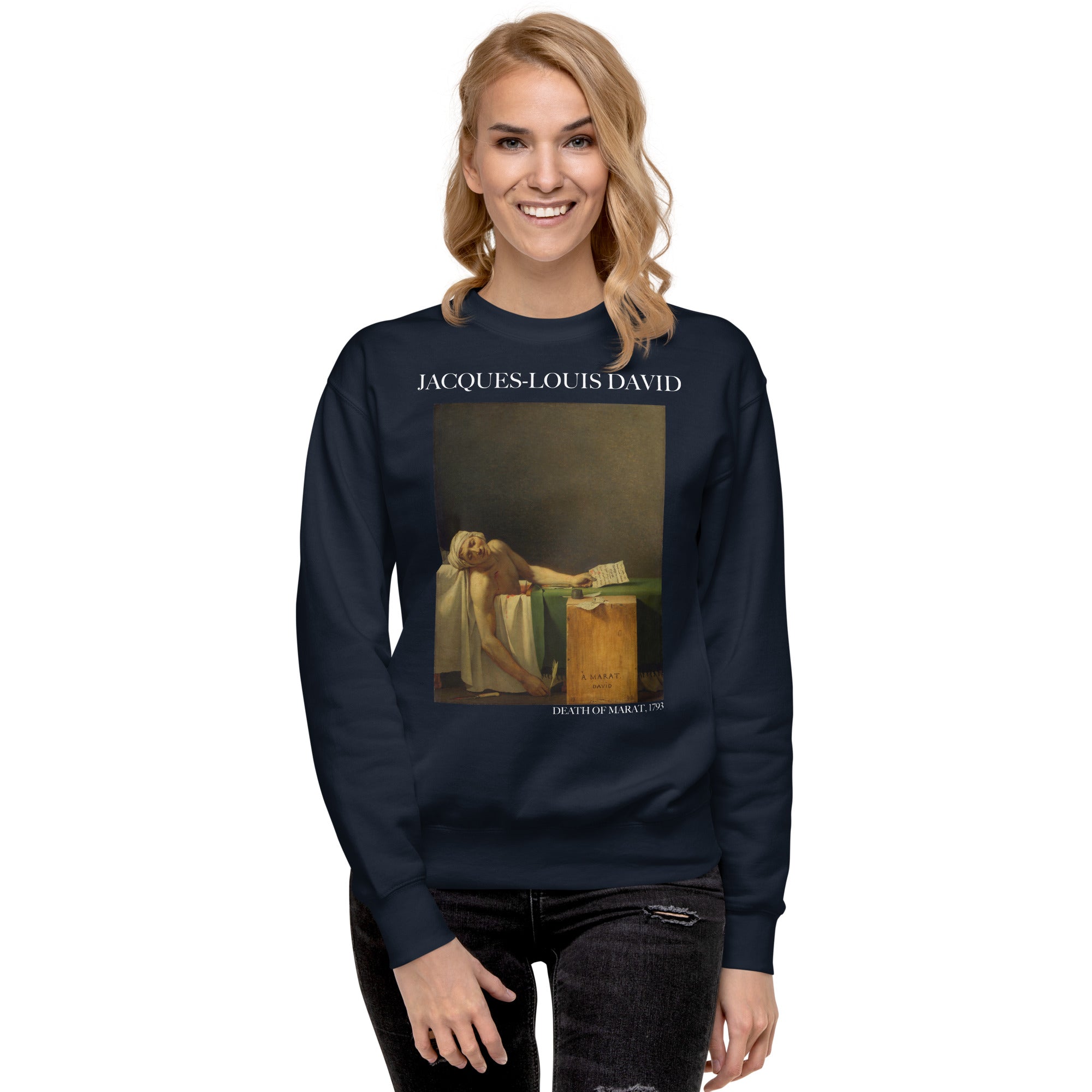 Jacques-Louis David 'Death of Marat' Famous Painting Sweatshirt | Unisex Premium Sweatshirt