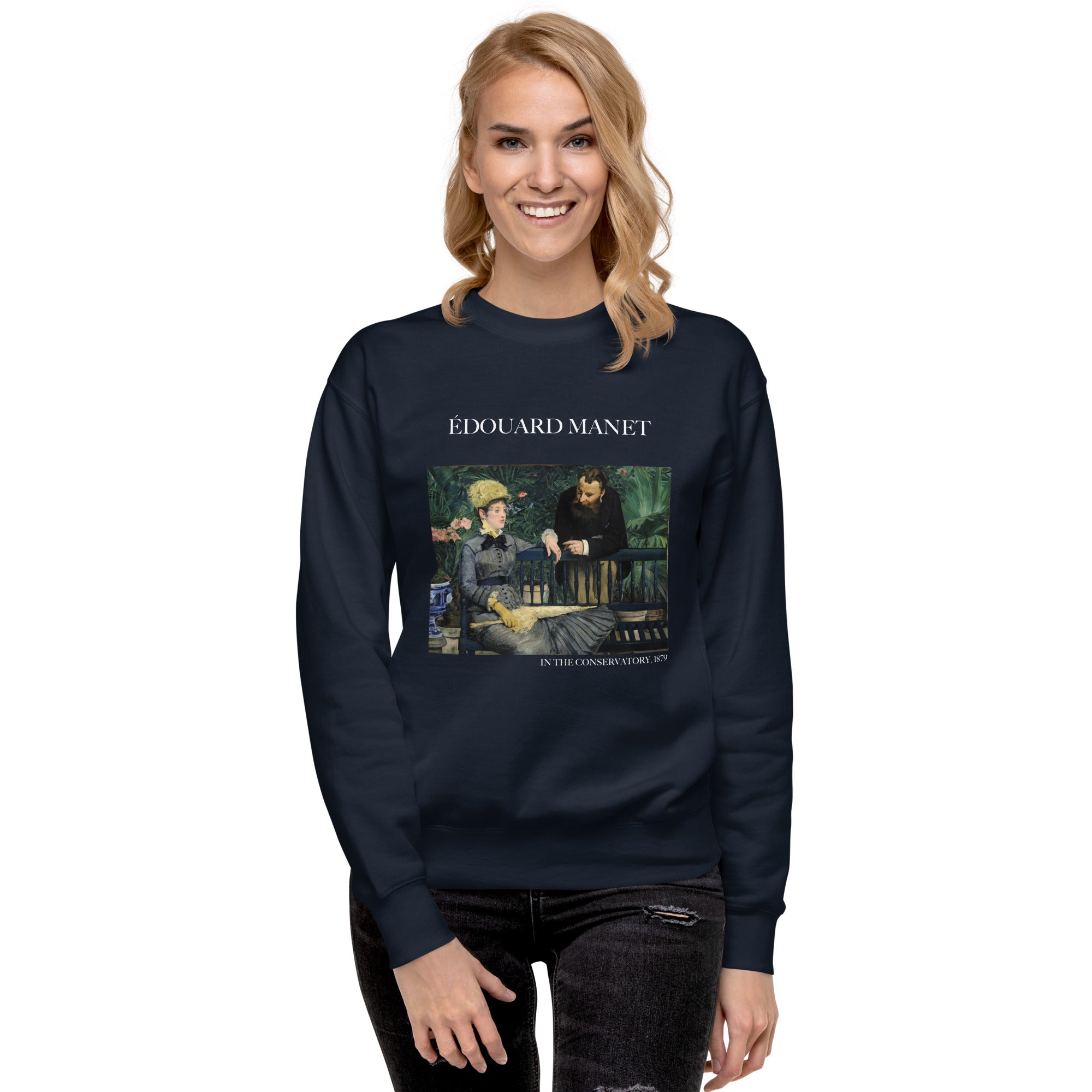 Édouard Manet 'In the Conservatory' Famous Painting Sweatshirt | Unisex Premium Sweatshirt