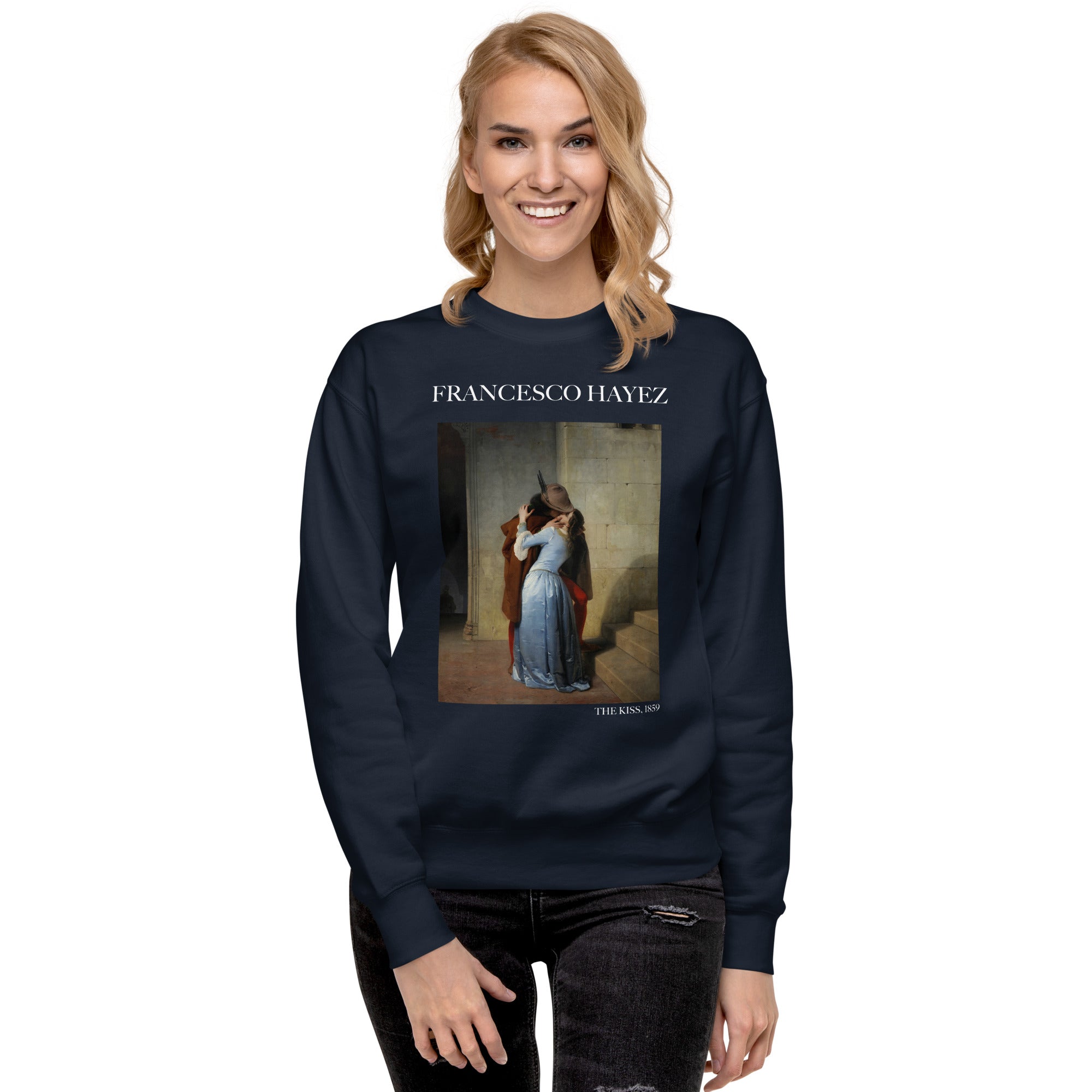 Sweatshirt mit berühmtem Gemälde „Der Kuss“ von Francesco Hayez | Premium-Sweatshirt für Unisex