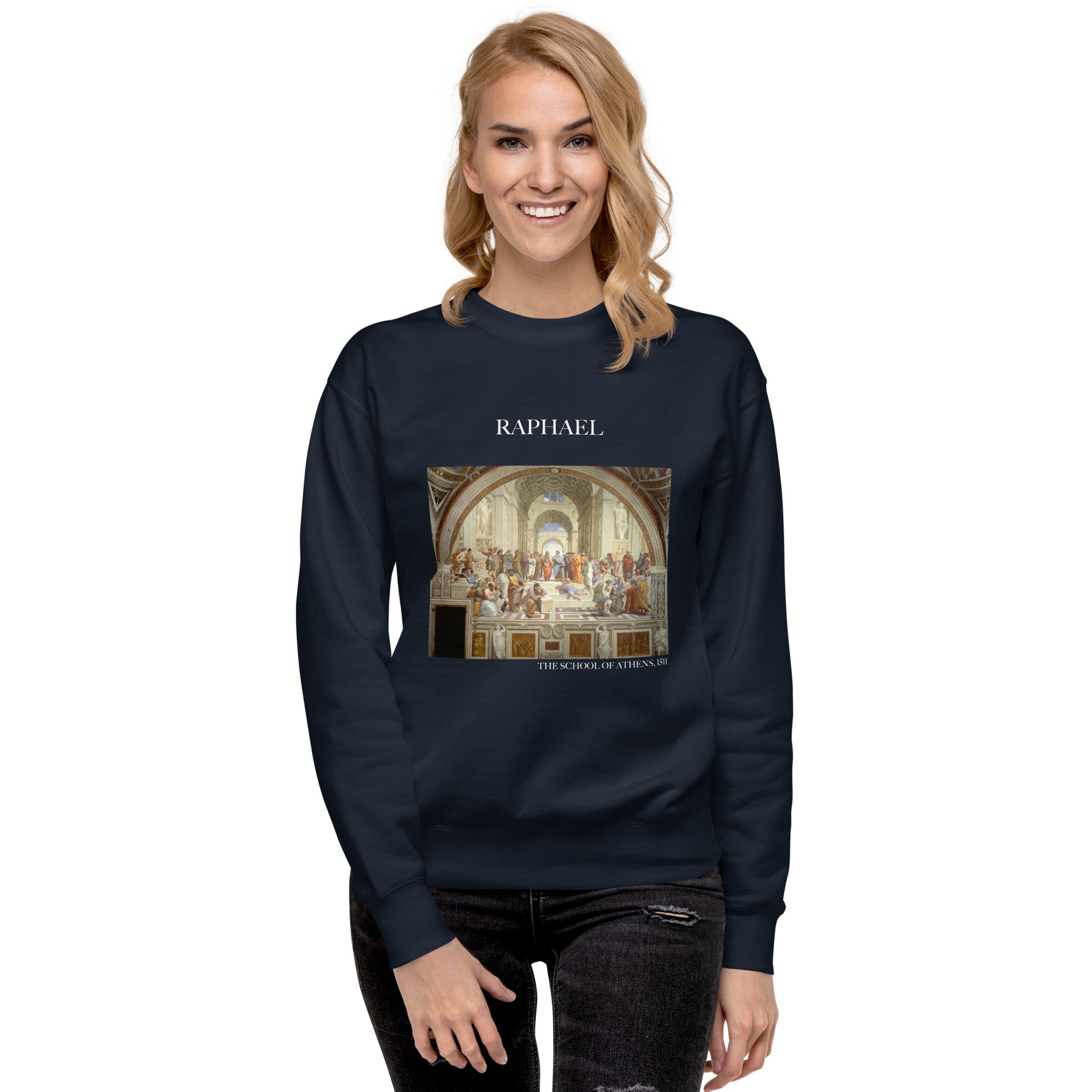 Sweatshirt mit berühmtem Gemälde „Die Schule von Athen“ von Raphael | Premium-Sweatshirt für Unisex