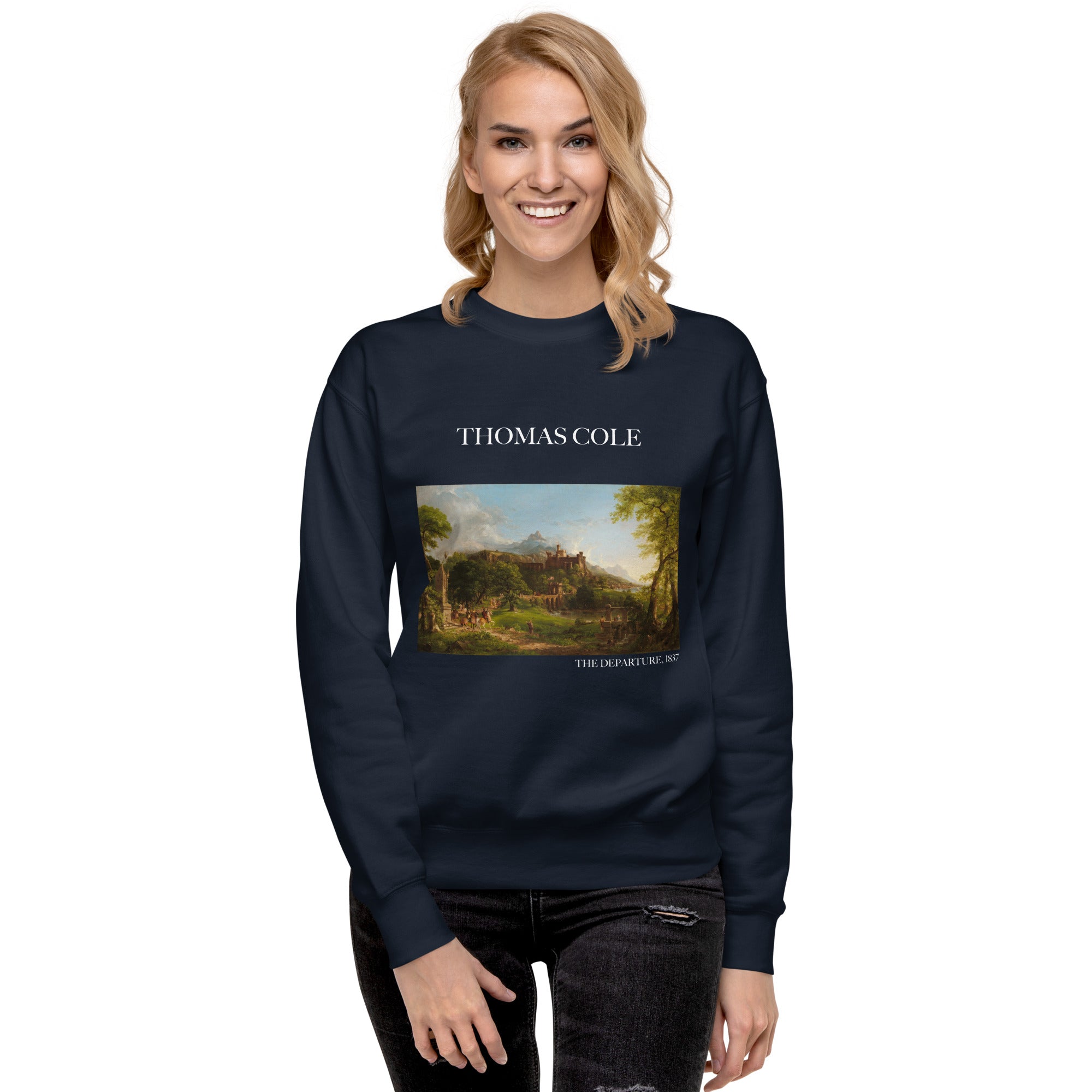 Sweatshirt mit berühmtem Gemälde „The Departure“ von Thomas Cole | Premium-Unisex-Sweatshirt