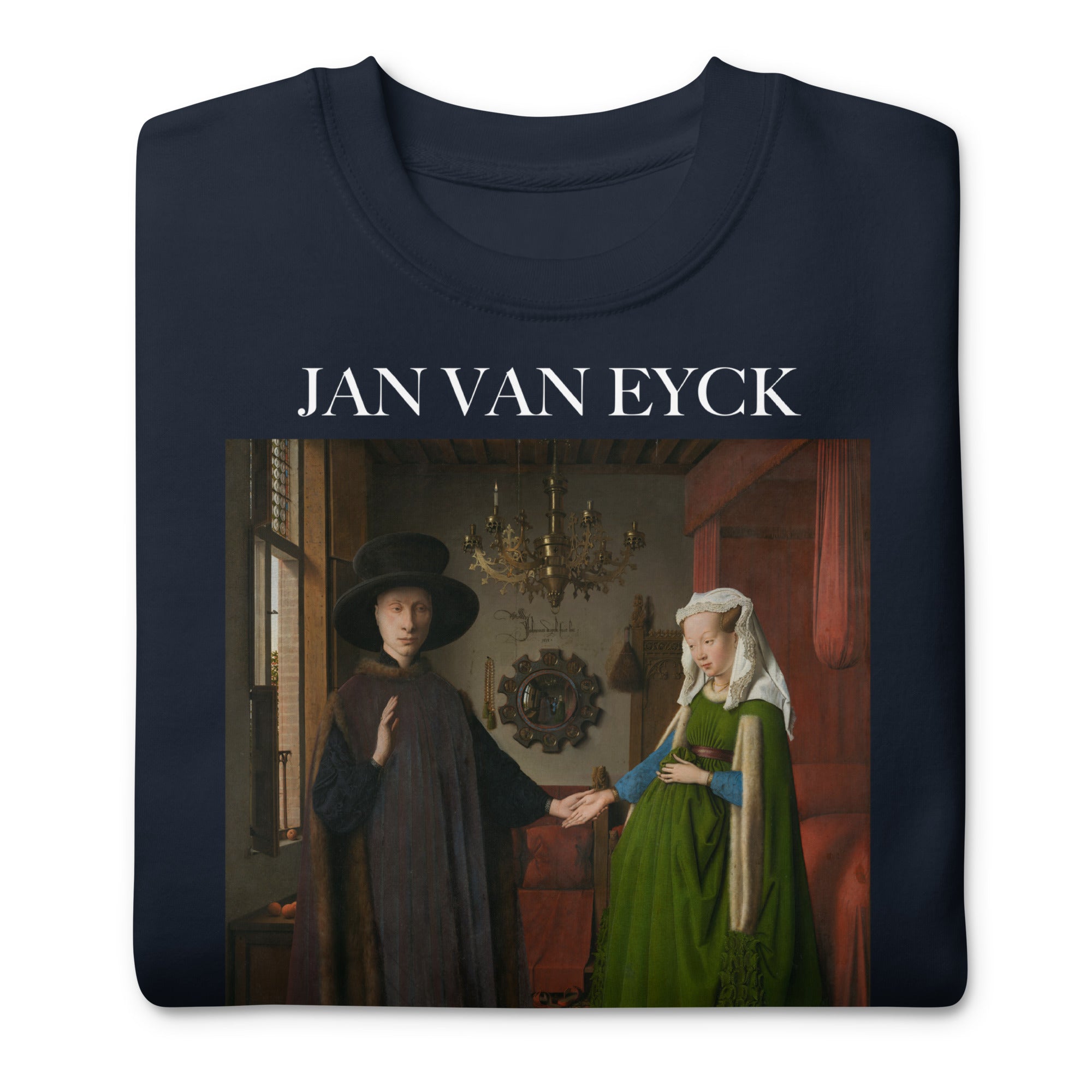 Jan van Eyck 'The Arnolfini Portrait' Famous Painting Sweatshirt | Unisex Premium Sweatshirt