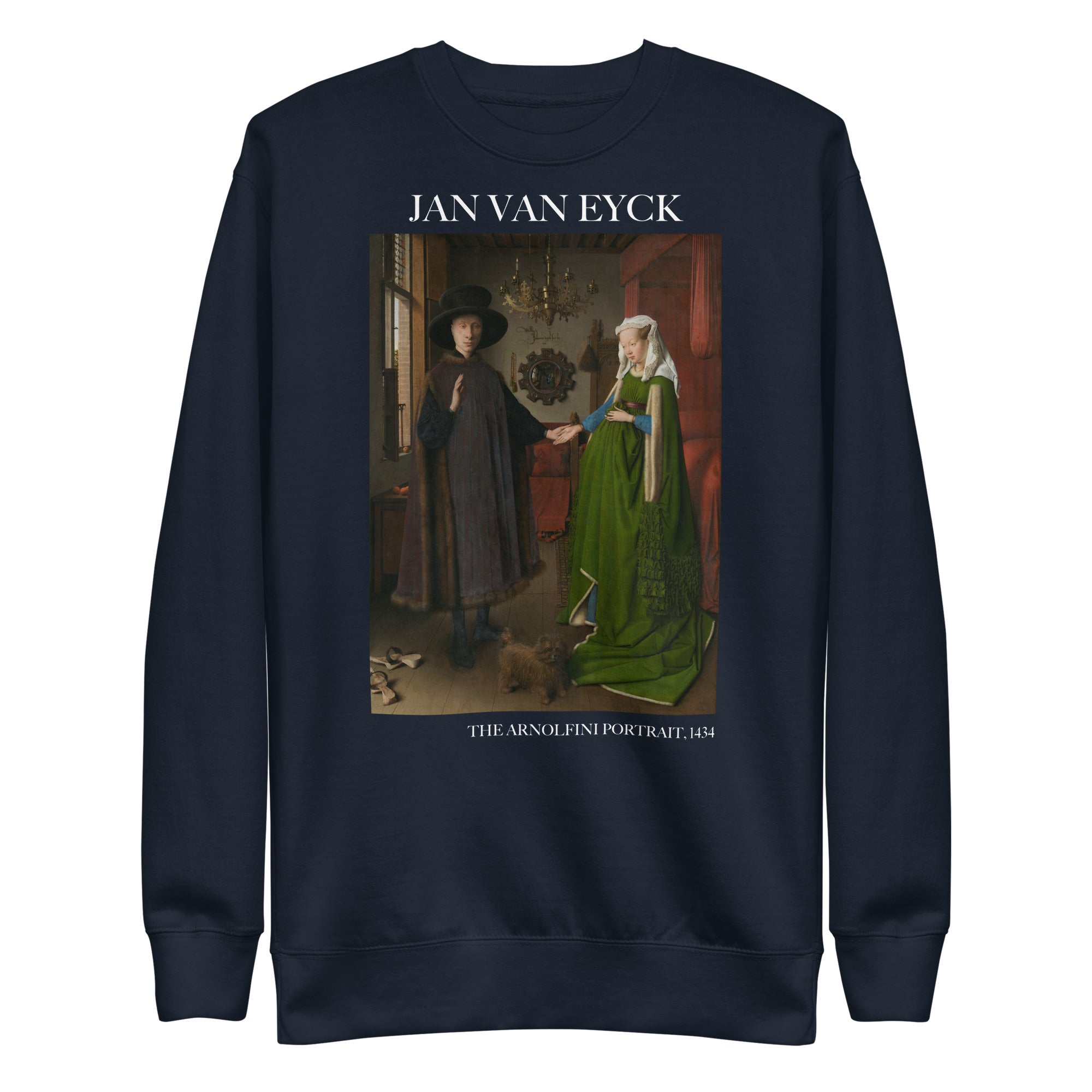 Jan van Eyck 'The Arnolfini Portrait' Famous Painting Sweatshirt | Unisex Premium Sweatshirt